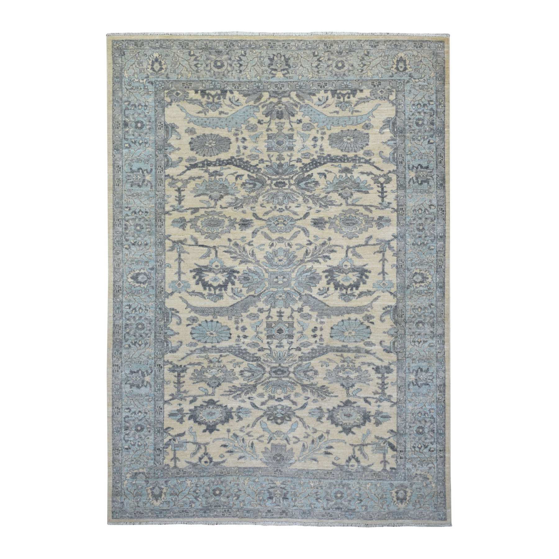Oushak-And-Peshawar-Hand-Knotted-Rug-354715