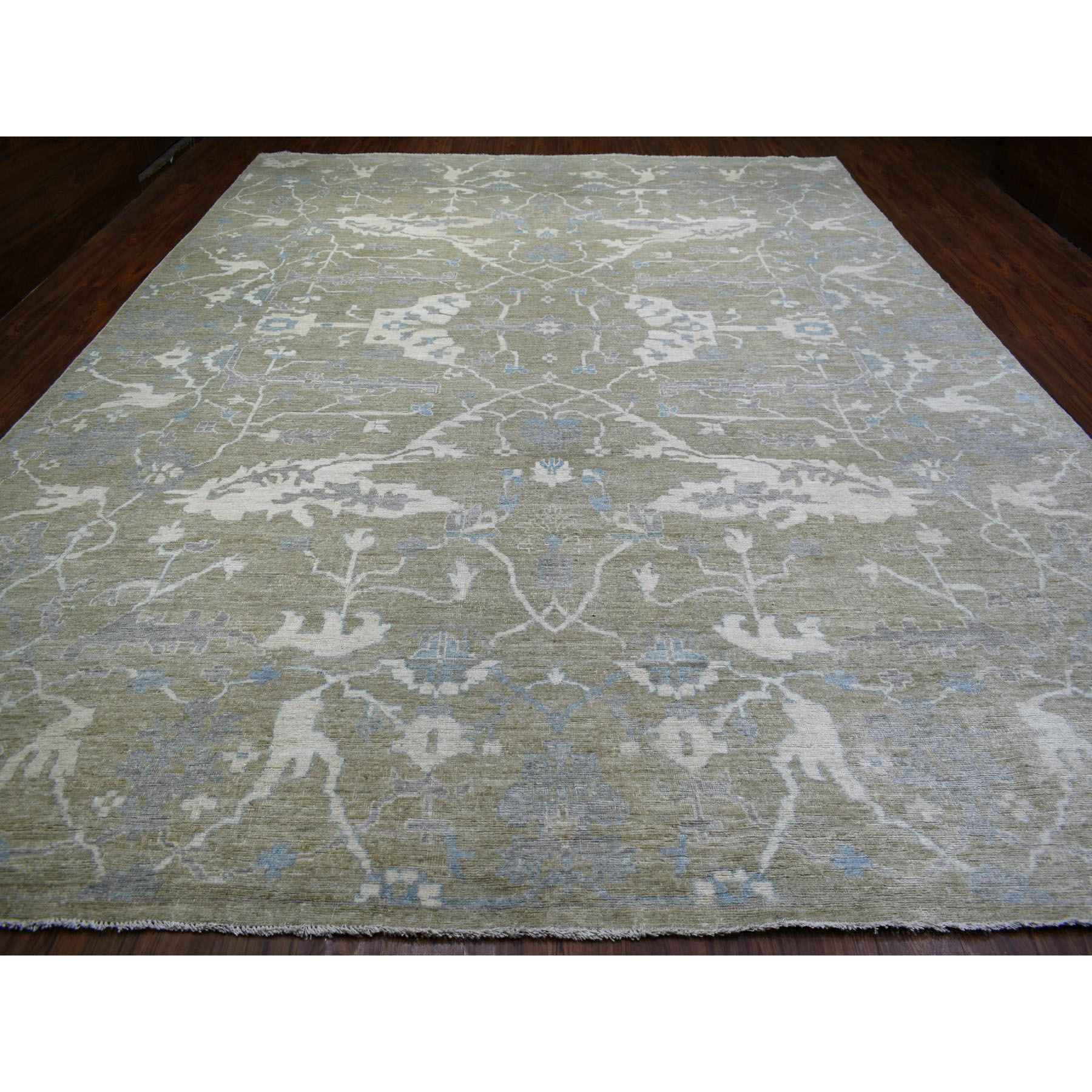 Oushak-And-Peshawar-Hand-Knotted-Rug-354995