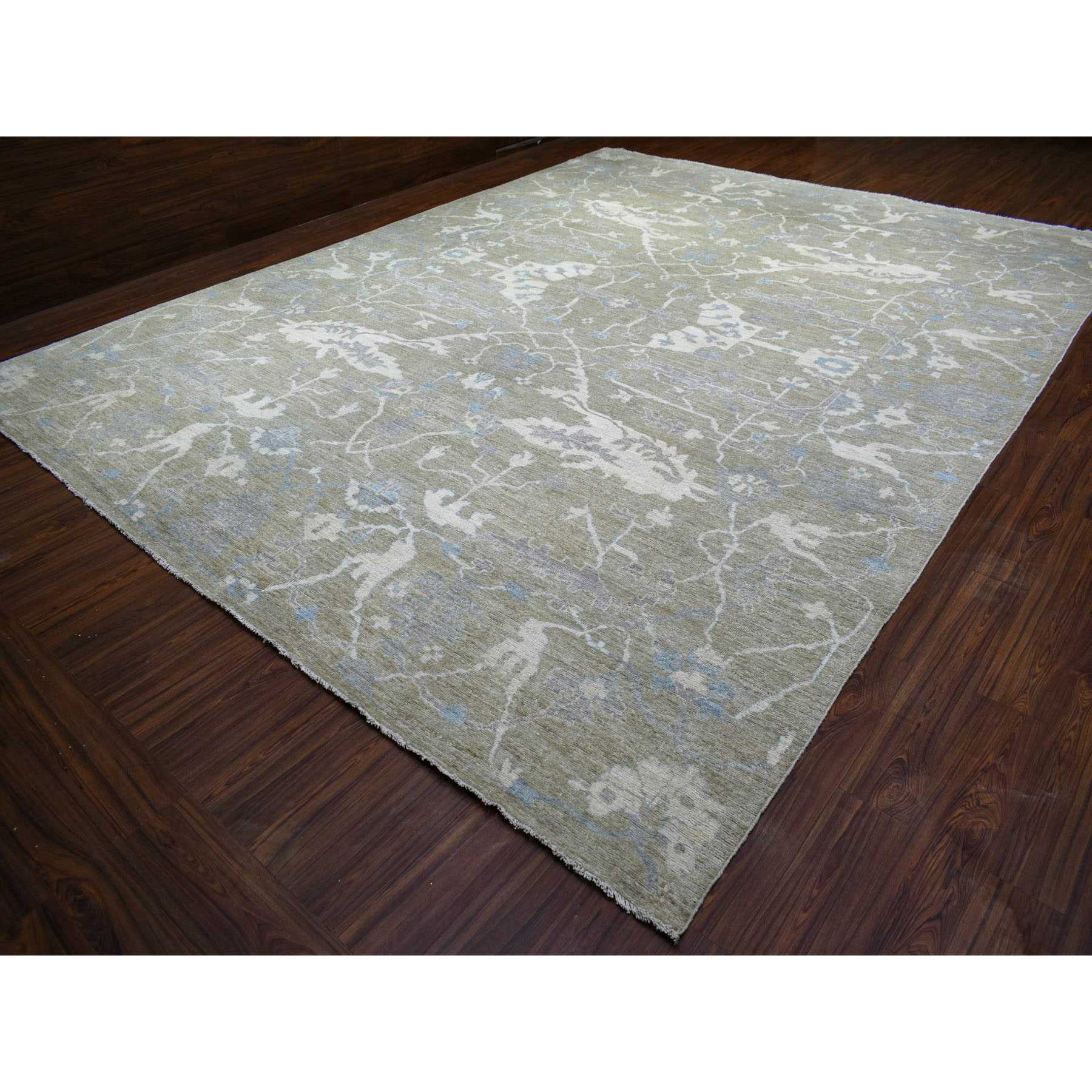 Oushak-And-Peshawar-Hand-Knotted-Rug-354995