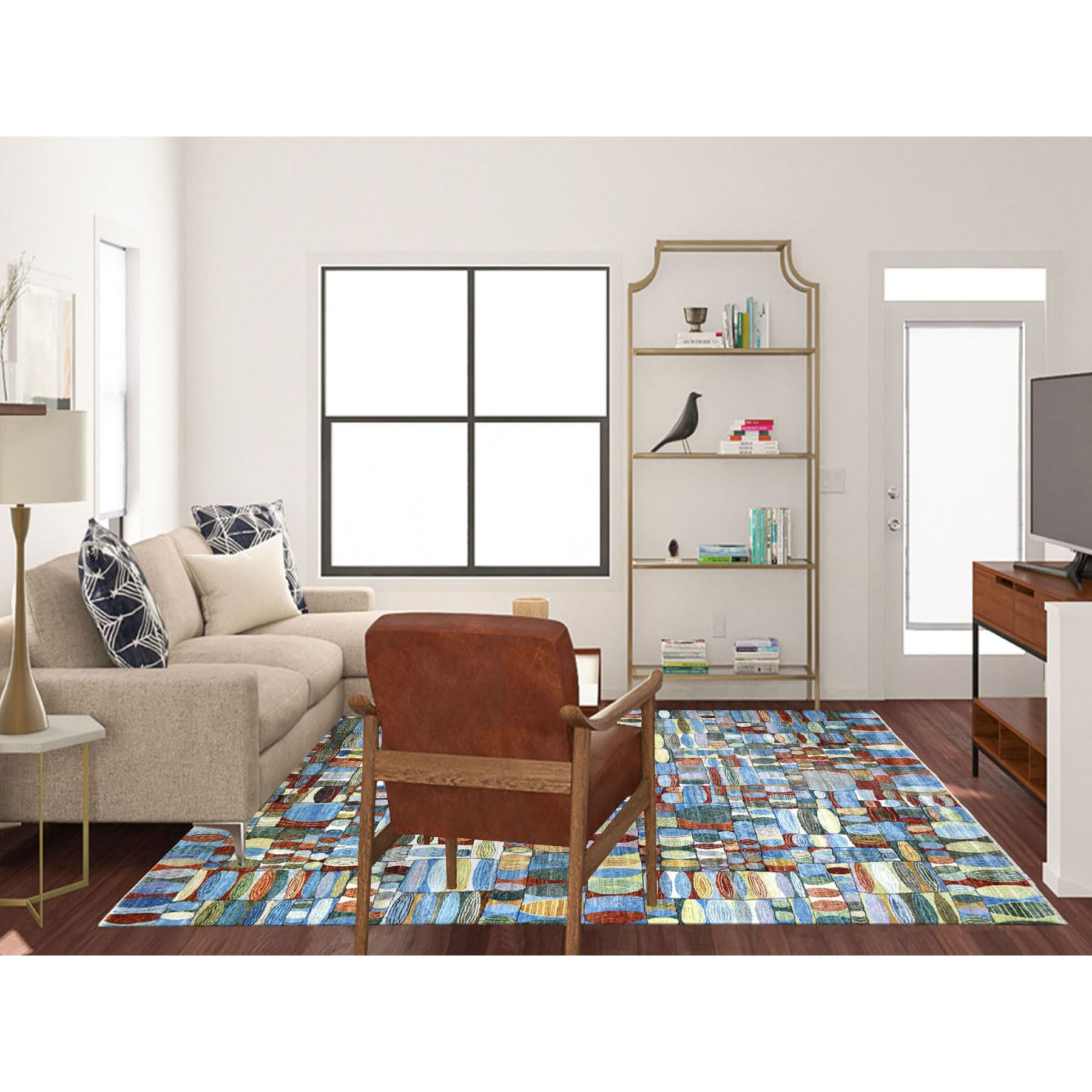 Tribal-Geometric-Hand-Knotted-Rug-353470