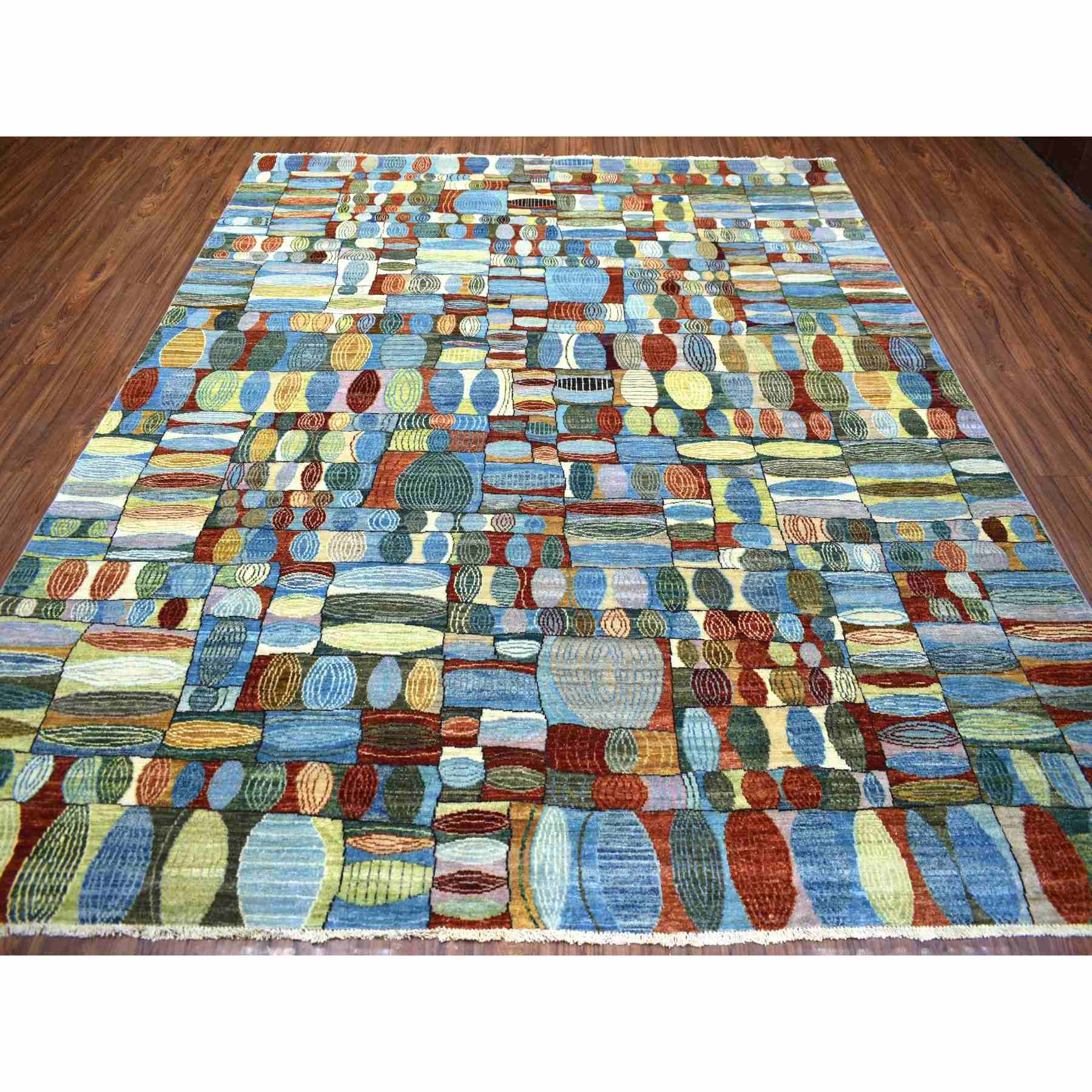 Tribal-Geometric-Hand-Knotted-Rug-353470