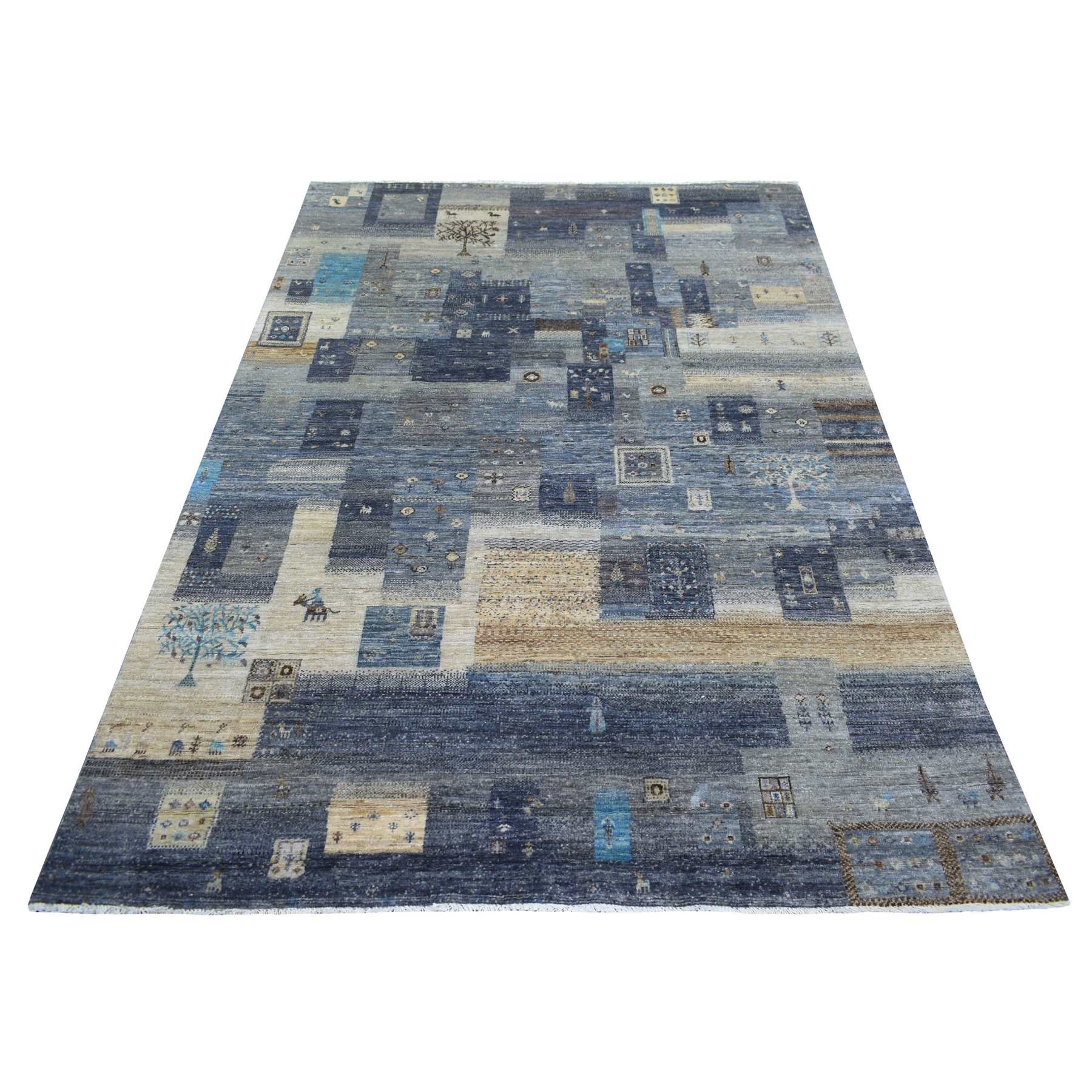 Tribal-Geometric-Hand-Knotted-Rug-353490