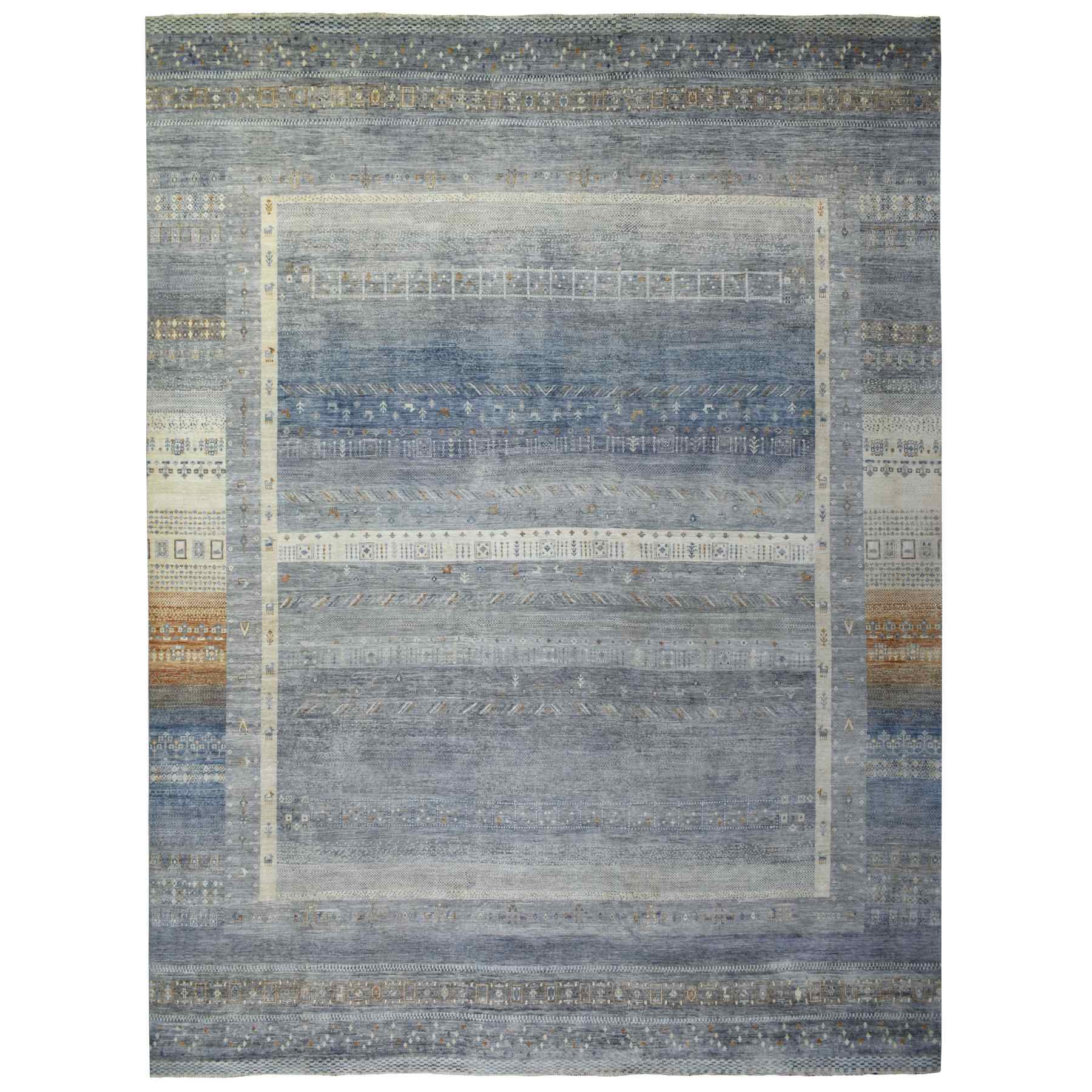 Tribal-Geometric-Hand-Knotted-Rug-354365