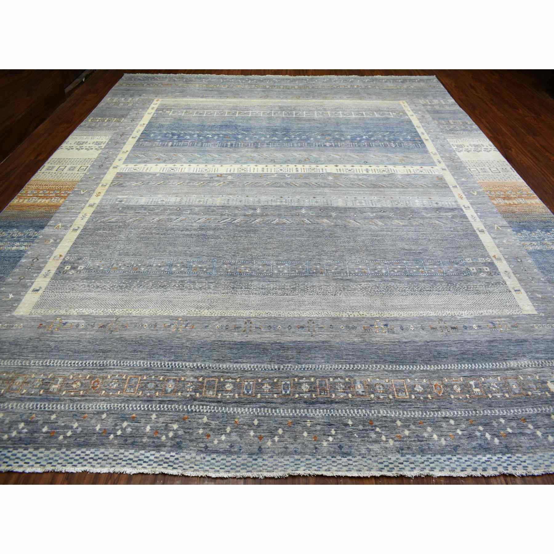 Tribal-Geometric-Hand-Knotted-Rug-354365