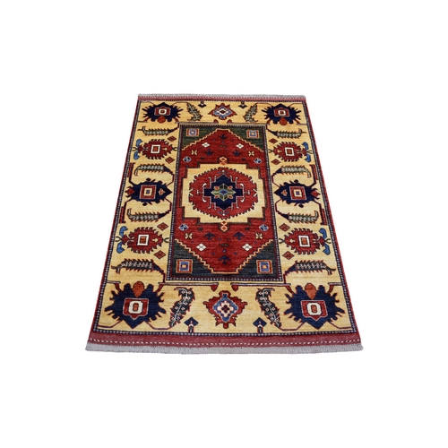 Rich Red Afghan Ersari with Geometric Medallion Design, Natural Dyes, Hand Knotted Pure Wool Oriental 