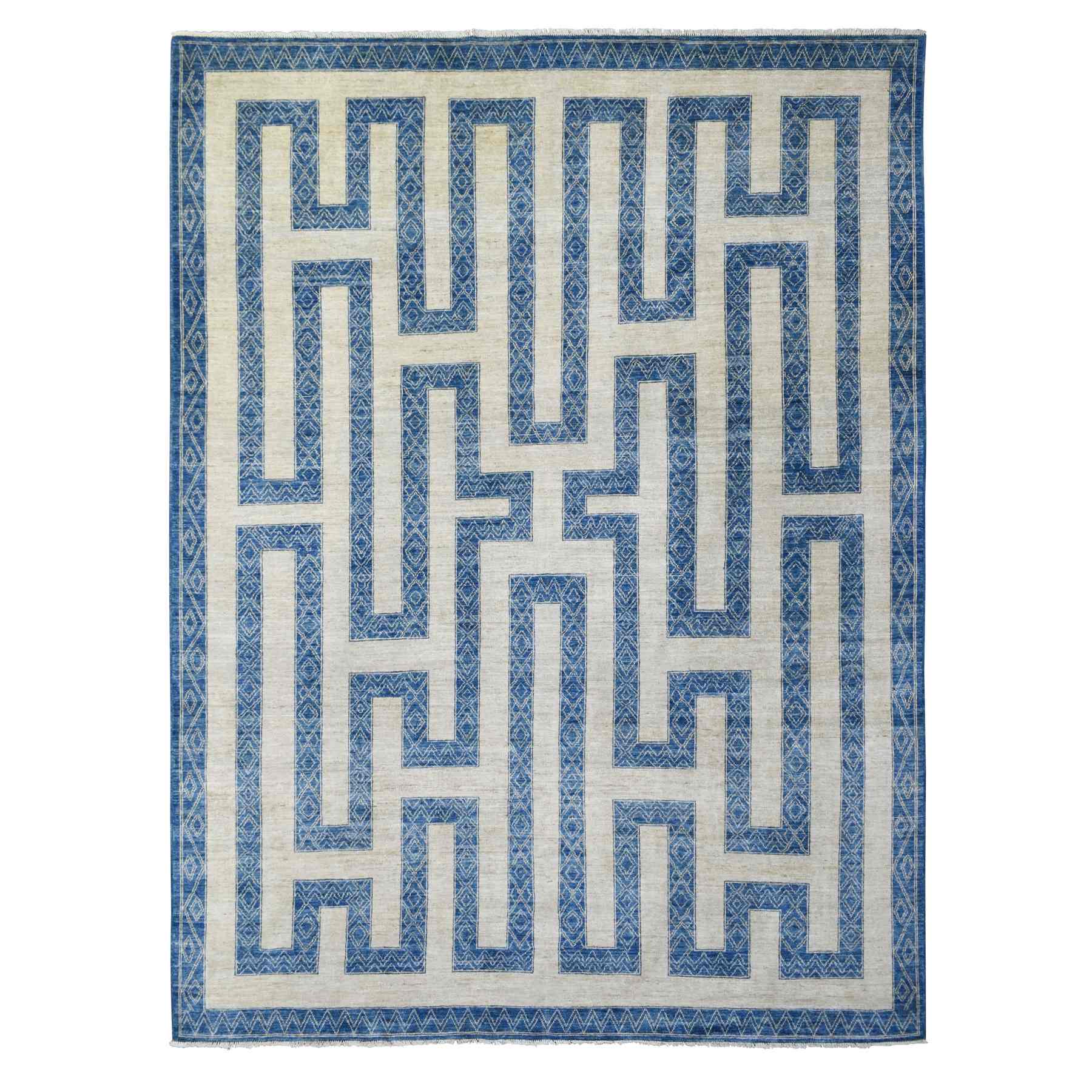Oushak-And-Peshawar-Hand-Knotted-Rug-356740
