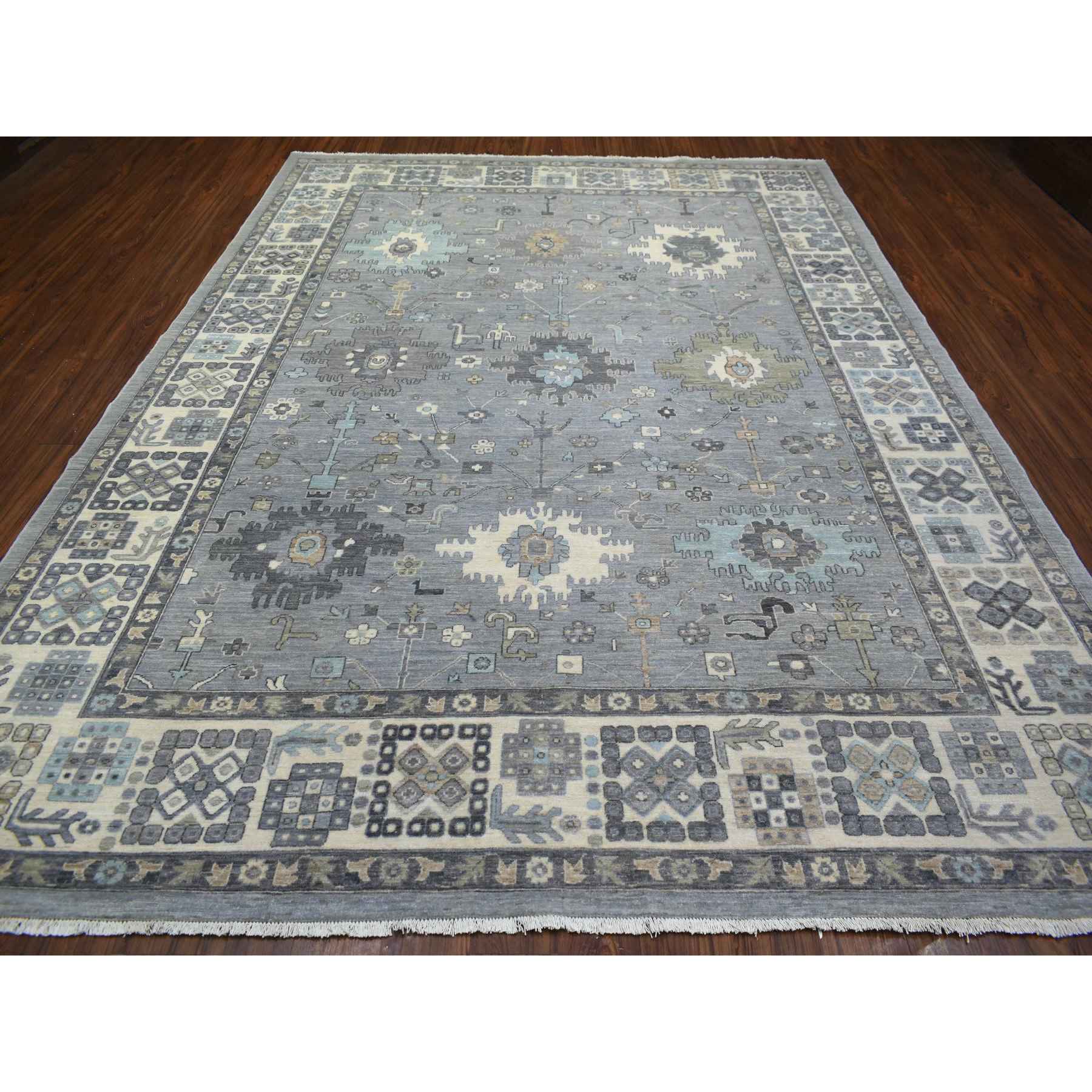 Oushak-And-Peshawar-Hand-Knotted-Rug-357255