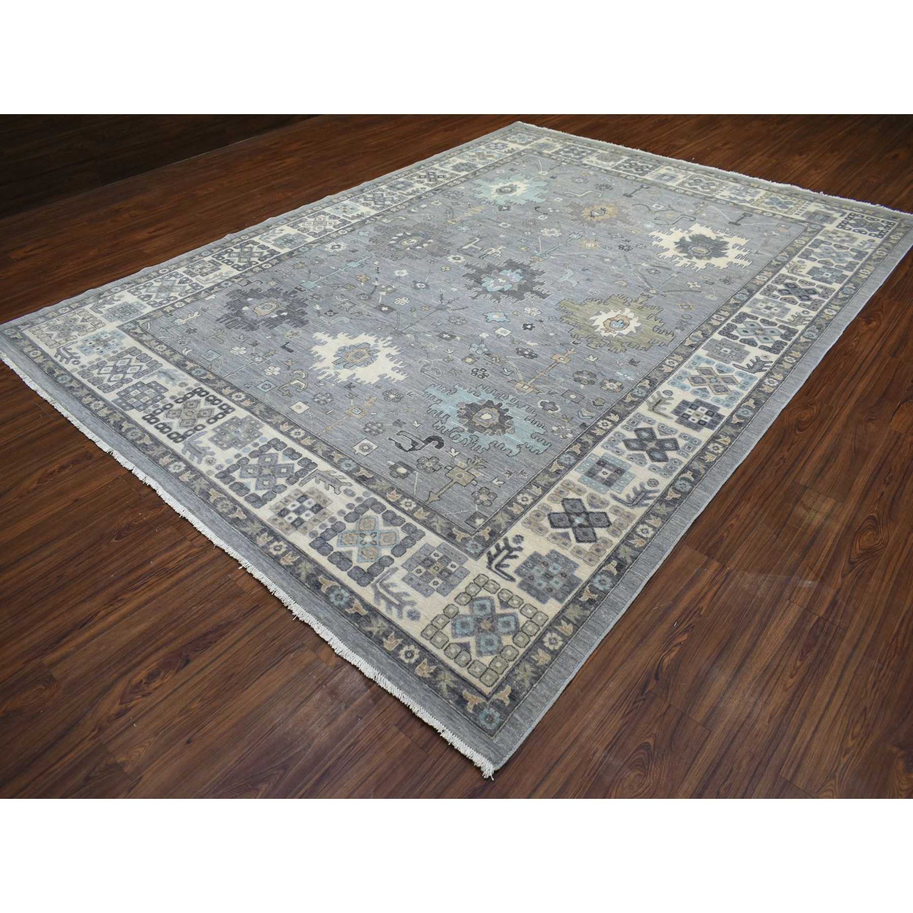 Oushak-And-Peshawar-Hand-Knotted-Rug-357255