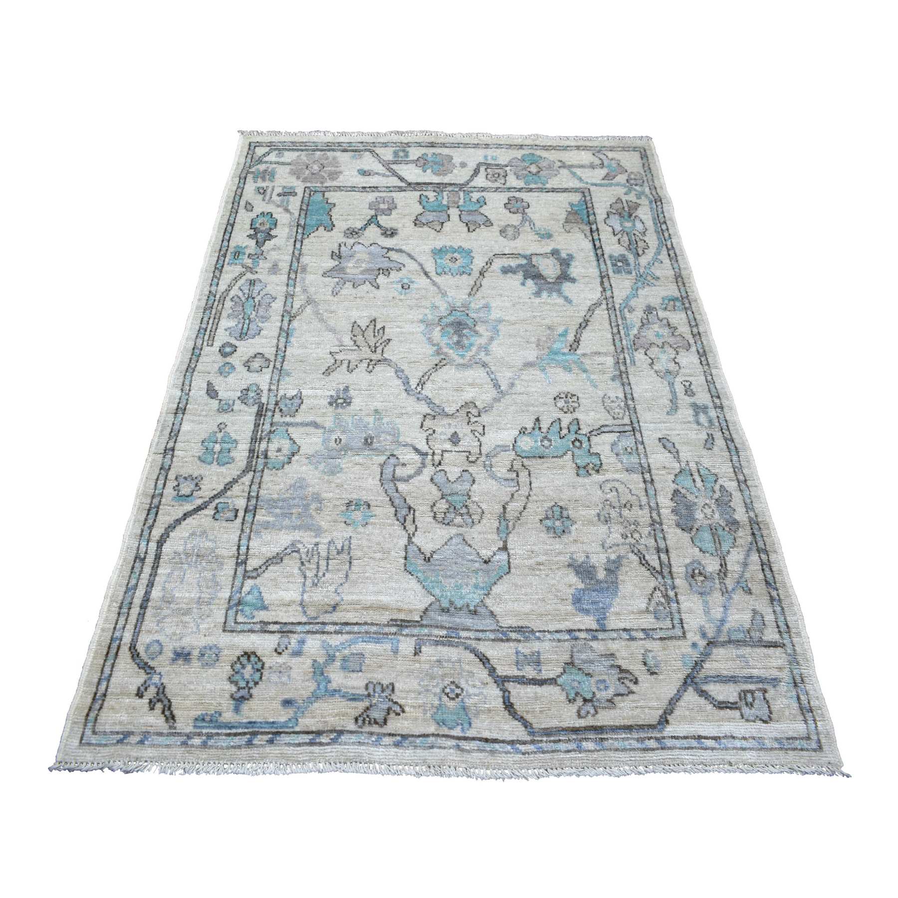 Oushak-And-Peshawar-Hand-Knotted-Rug-357320