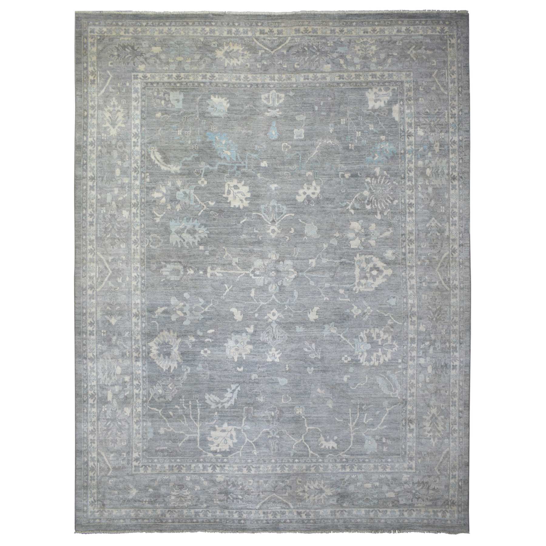 Oushak-And-Peshawar-Hand-Knotted-Rug-357395