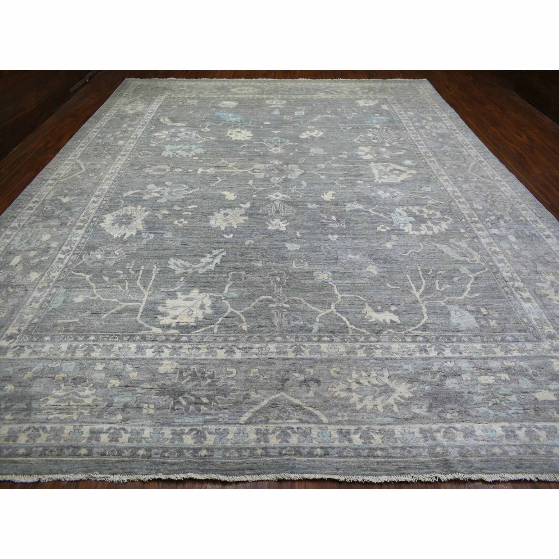 Oushak-And-Peshawar-Hand-Knotted-Rug-357395