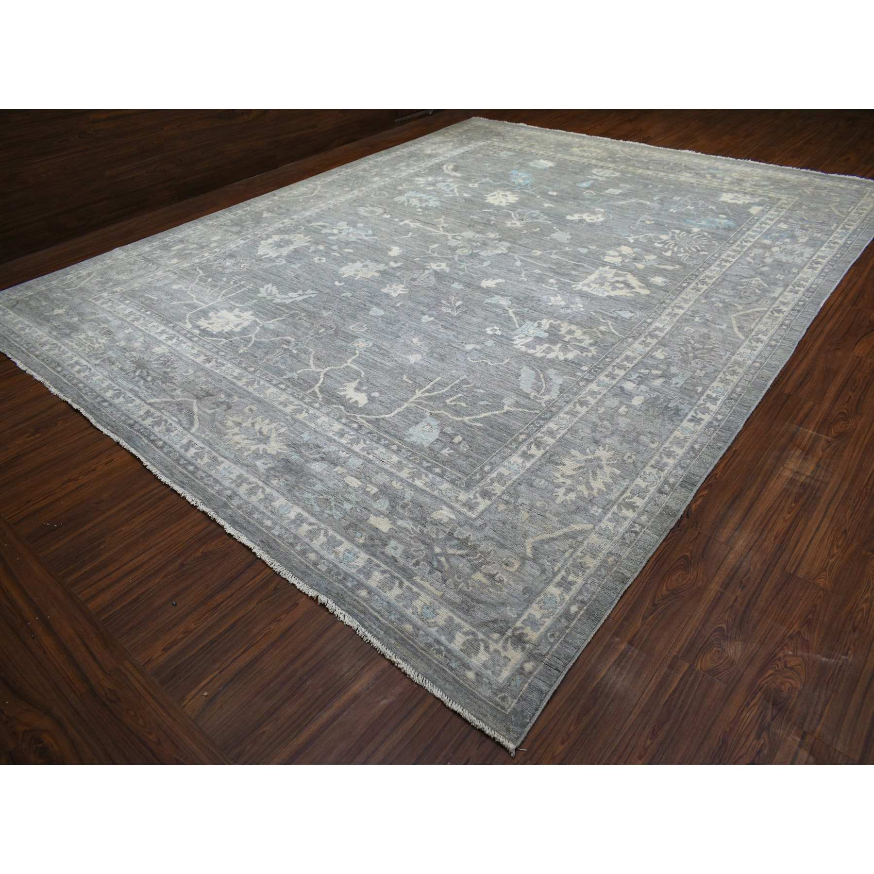 Oushak-And-Peshawar-Hand-Knotted-Rug-357395