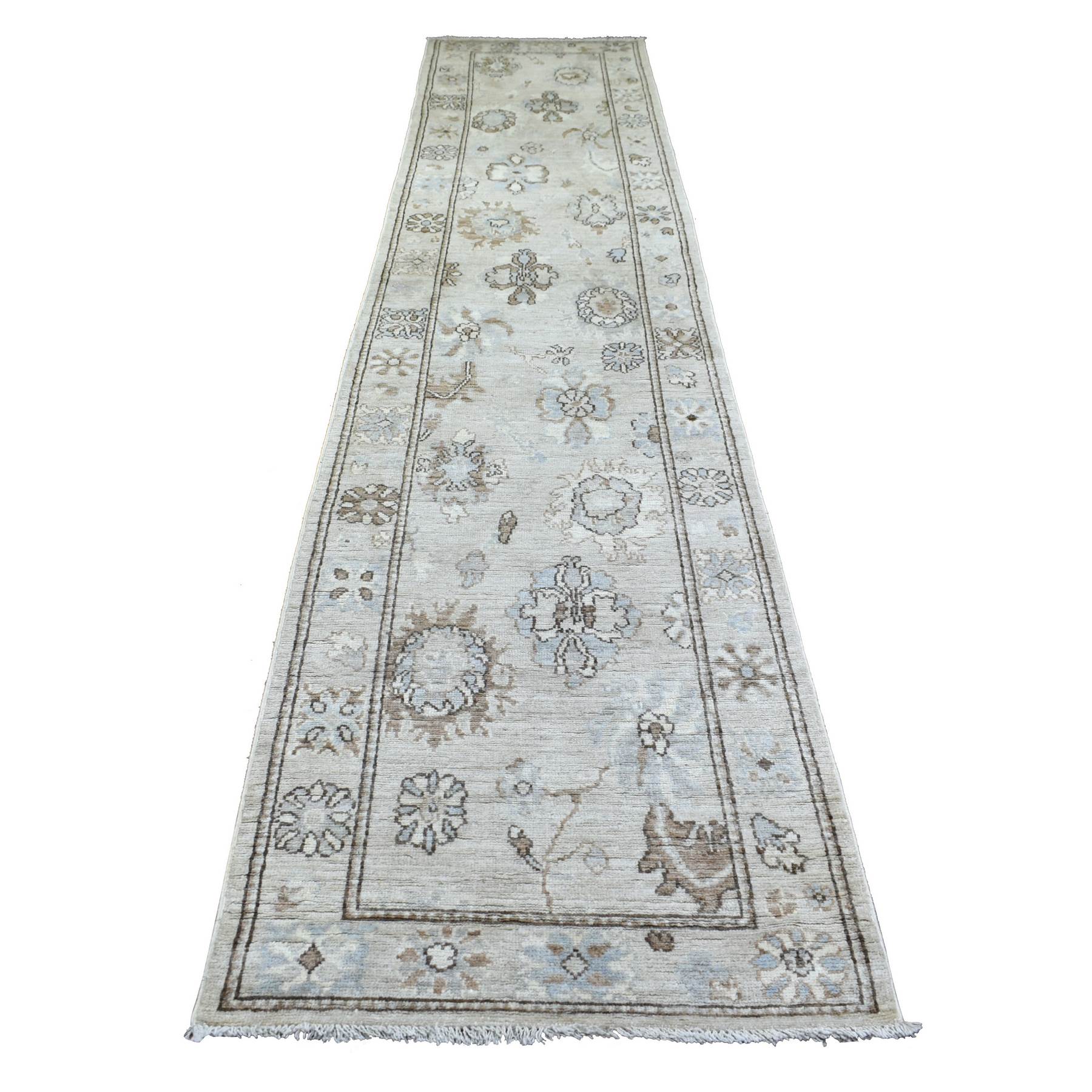 Oushak-And-Peshawar-Hand-Knotted-Rug-357495