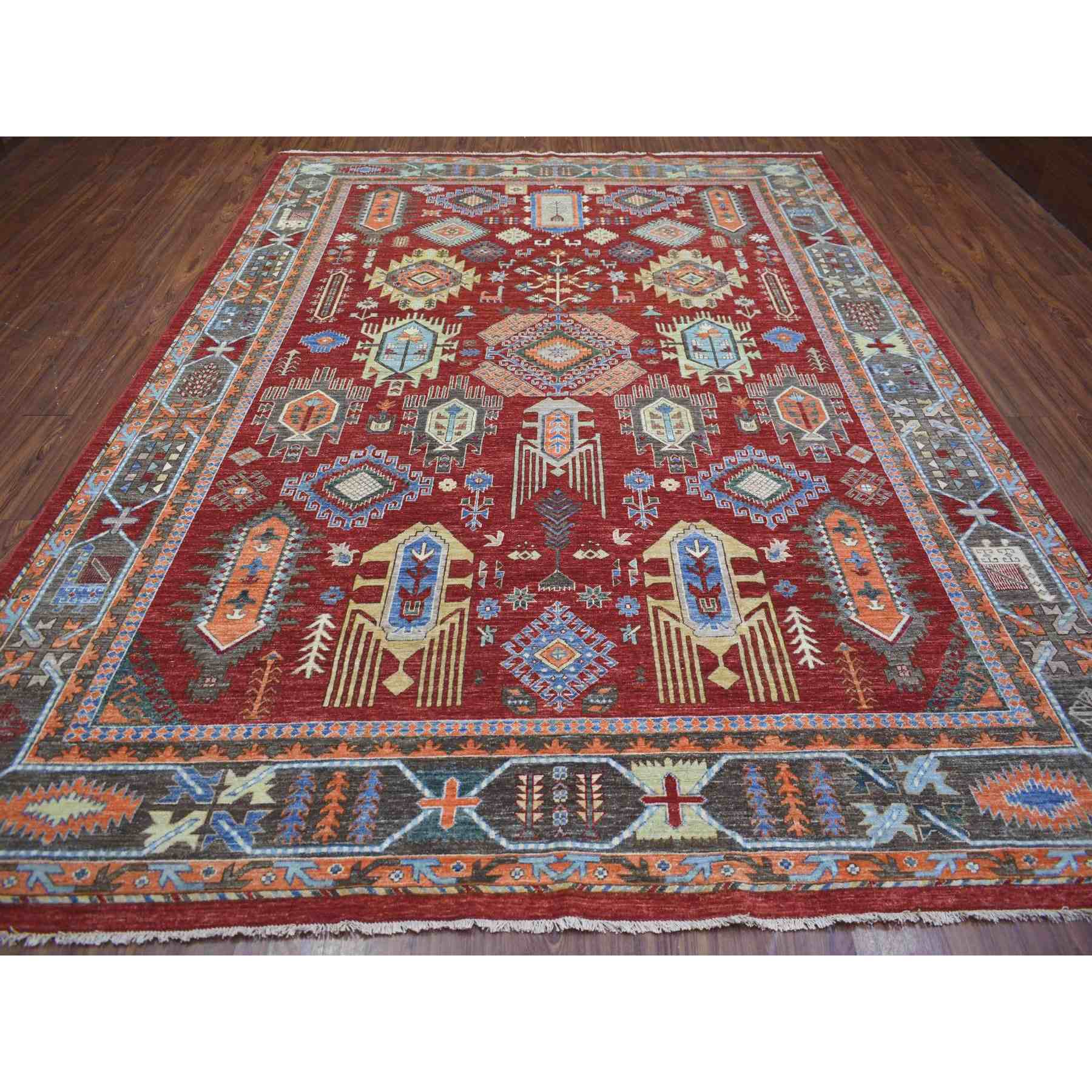 Tribal-Geometric-Hand-Knotted-Rug-356820