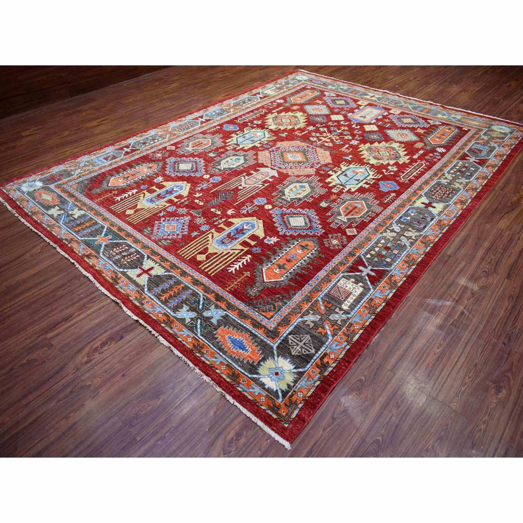 Tribal-Geometric-Hand-Knotted-Rug-356820