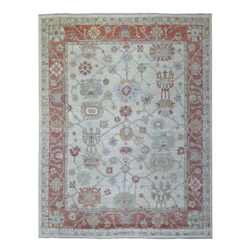 Ivory, Afghan Angora Oushak, Natural Wool Natural Dyes Hand Knotted, Oriental Rug