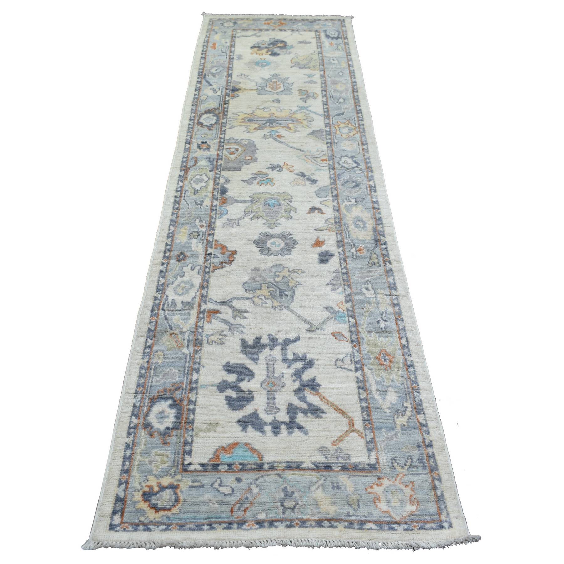 Oushak-And-Peshawar-Hand-Knotted-Rug-357535