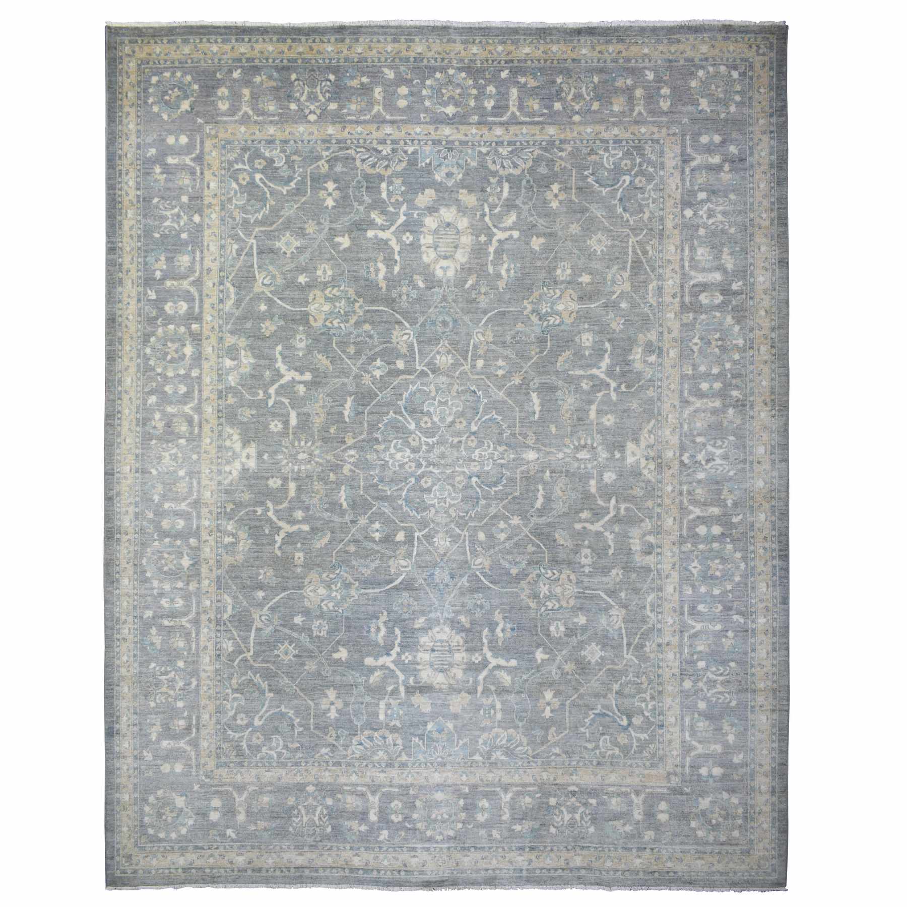 Oushak-And-Peshawar-Hand-Knotted-Rug-357985