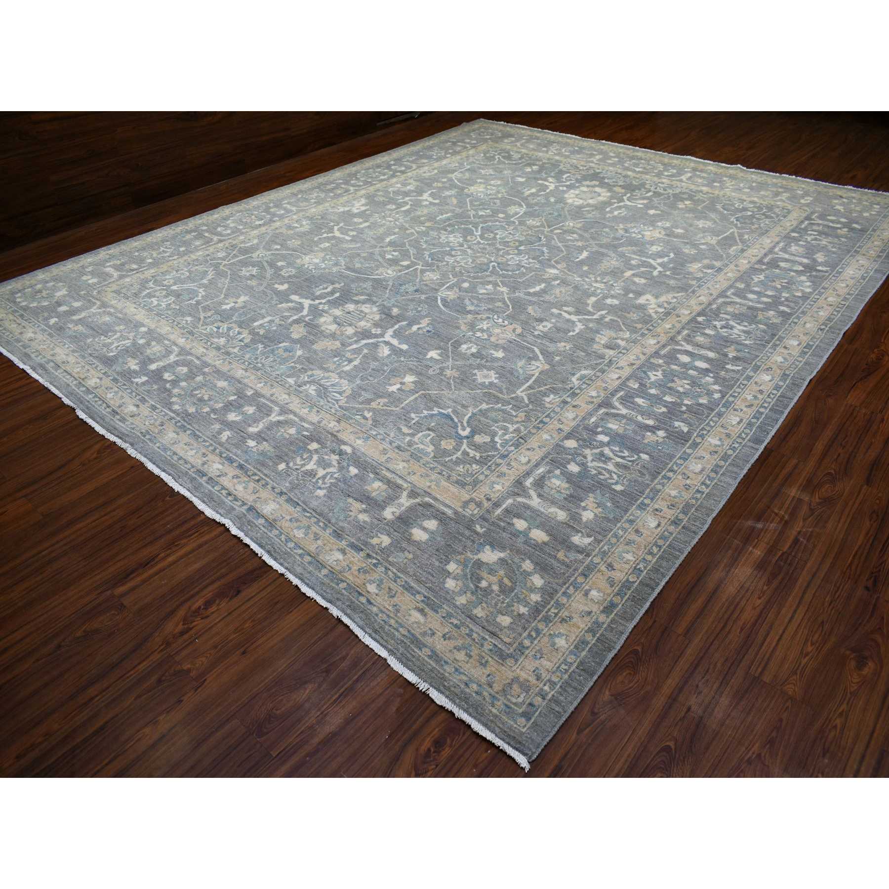 Oushak-And-Peshawar-Hand-Knotted-Rug-357985
