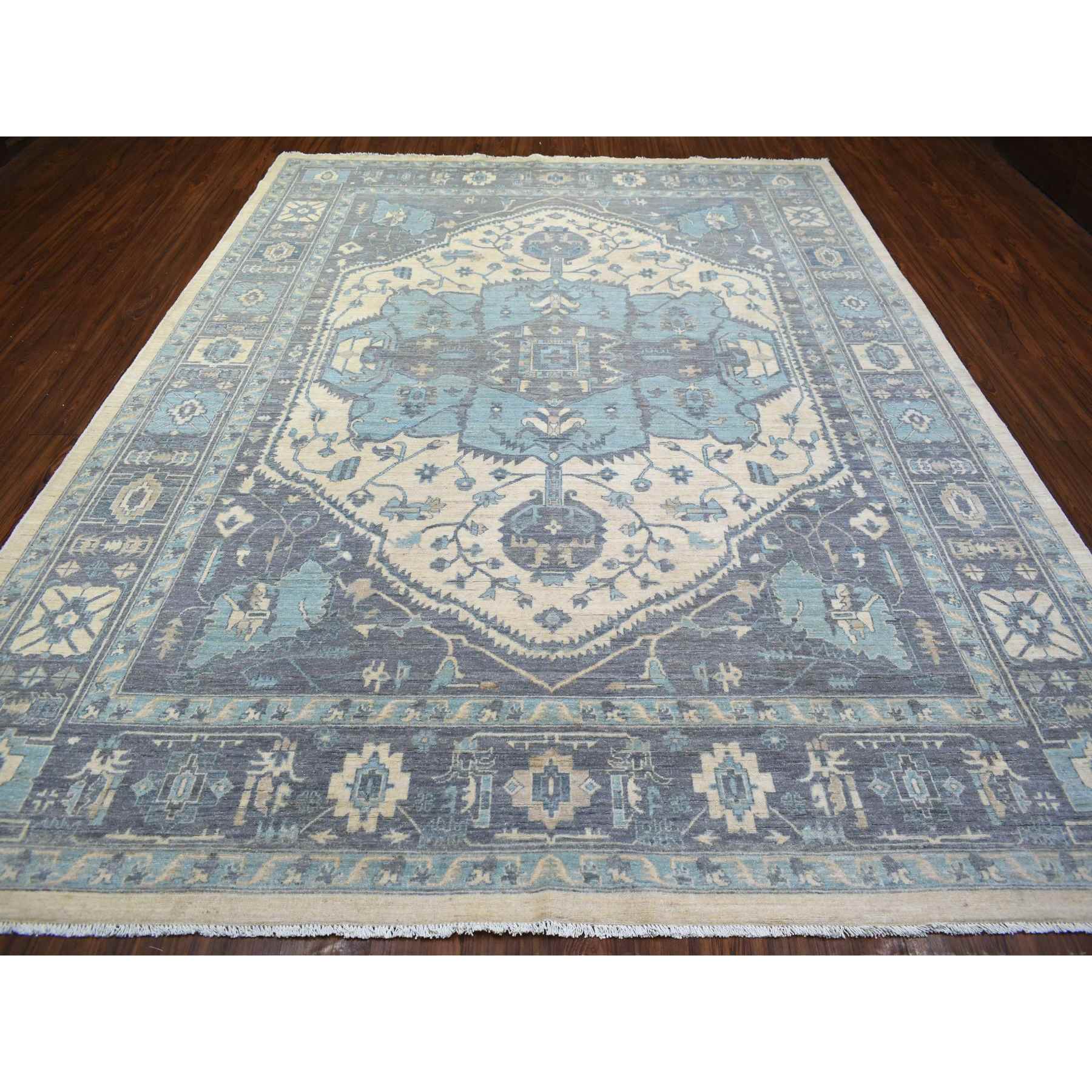 Oushak-And-Peshawar-Hand-Knotted-Rug-358095