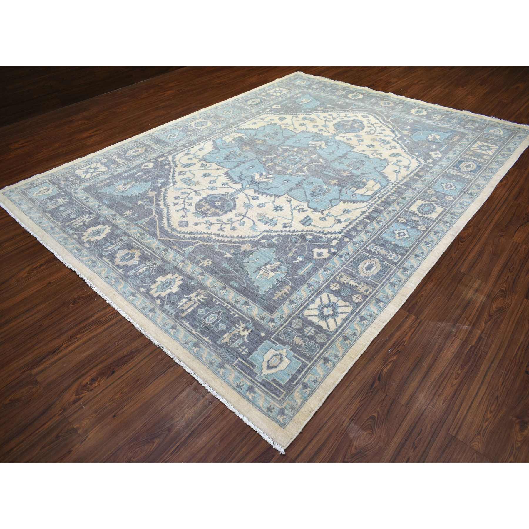 Oushak-And-Peshawar-Hand-Knotted-Rug-358095