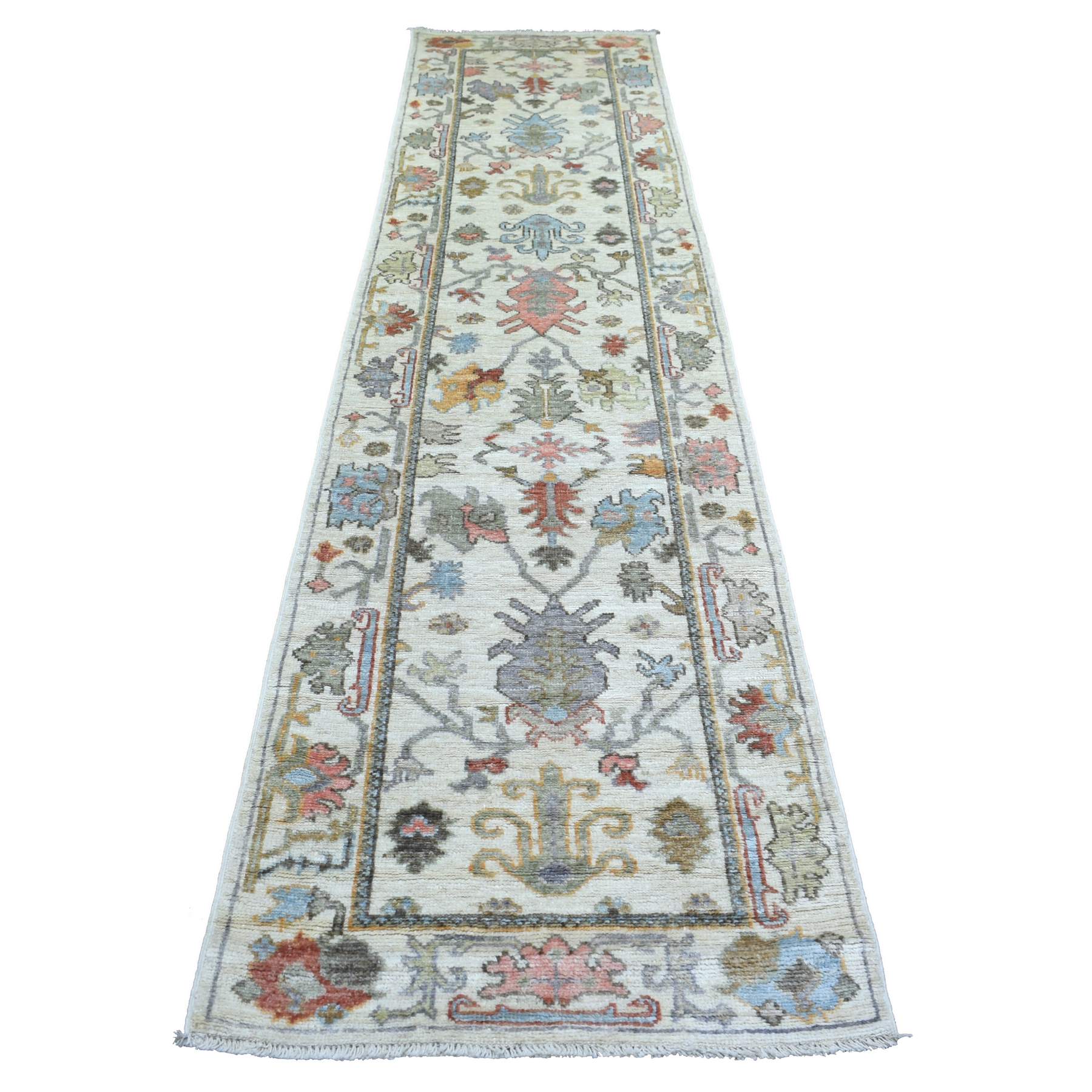 Oushak-And-Peshawar-Hand-Knotted-Rug-358155