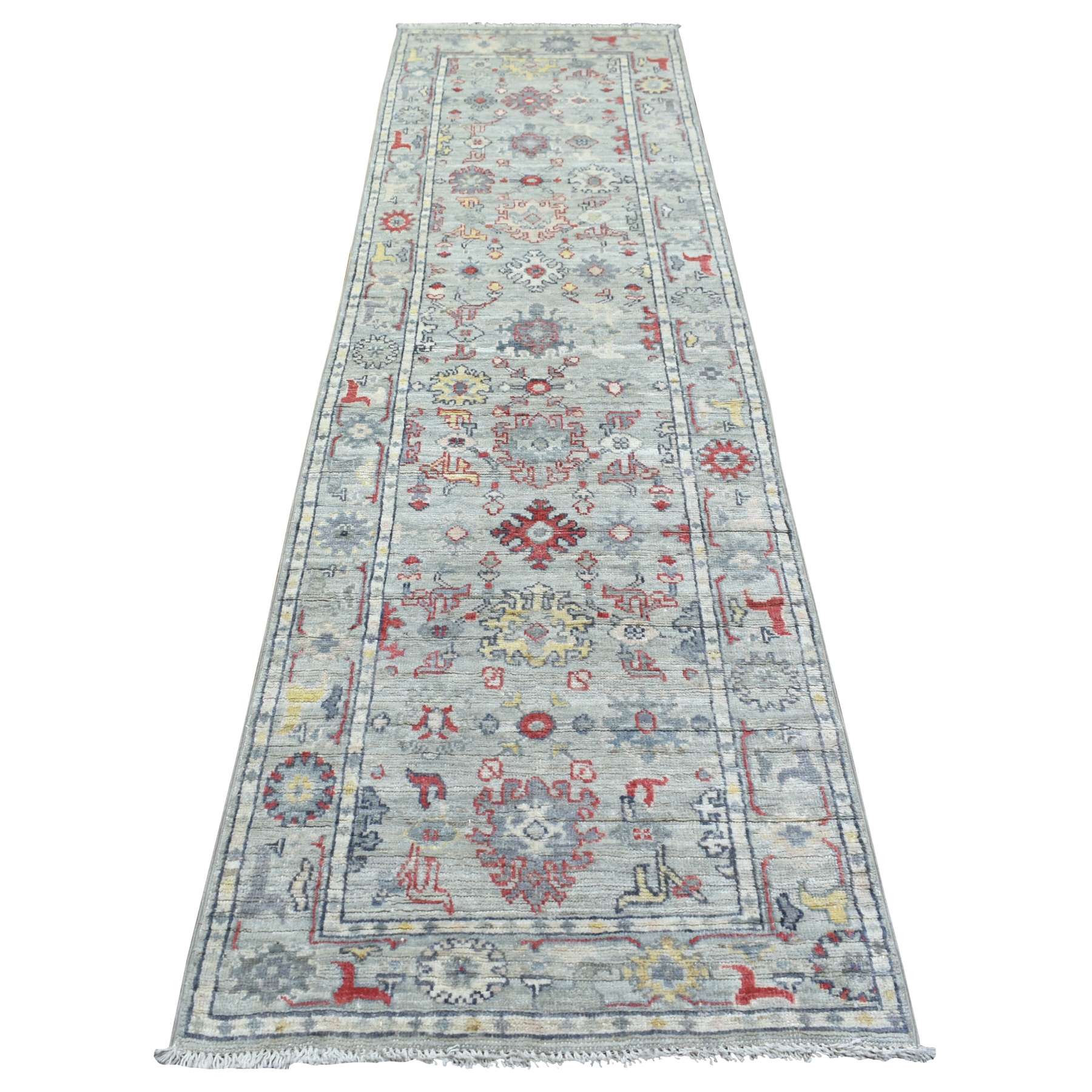 Oushak-And-Peshawar-Hand-Knotted-Rug-359425