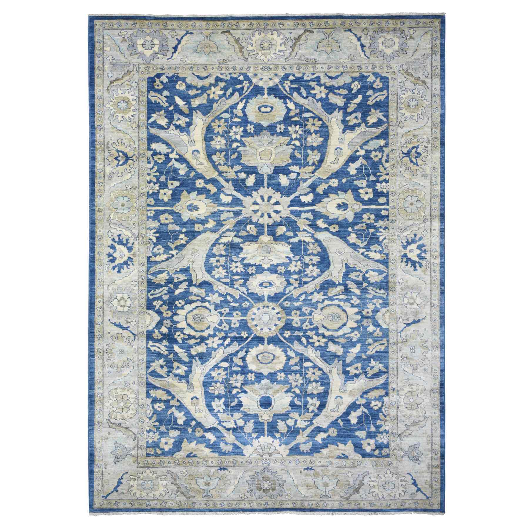 Oushak-And-Peshawar-Hand-Knotted-Rug-359700