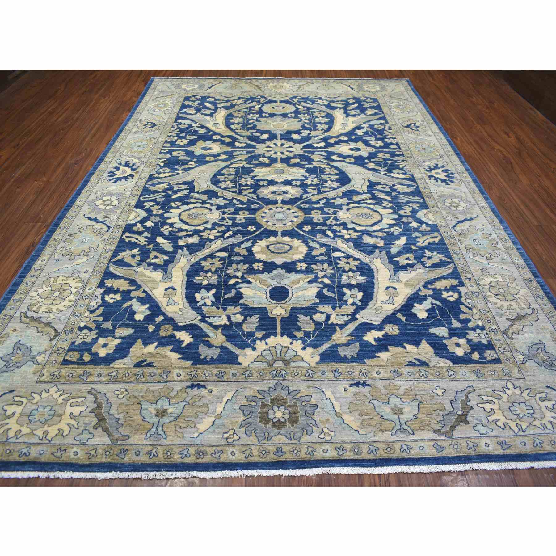 Oushak-And-Peshawar-Hand-Knotted-Rug-359700