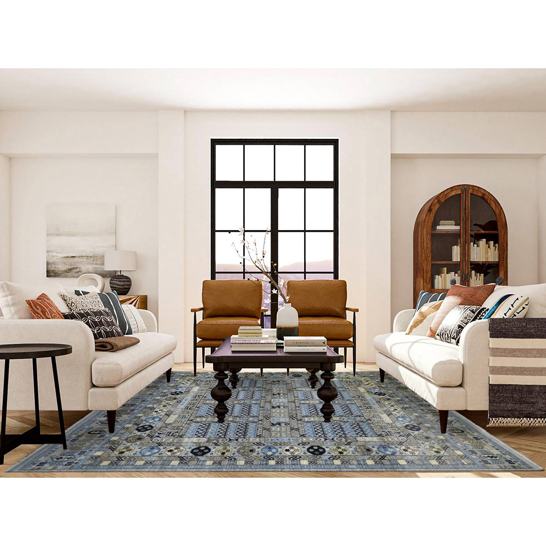 Tribal-Geometric-Hand-Knotted-Rug-357745