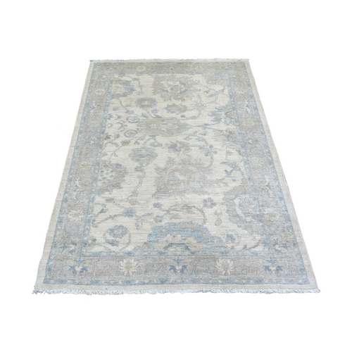 Ivory Milk Wash Peshawar, Pure Wool Natural Dyes Hand Knotted Oriental Rug