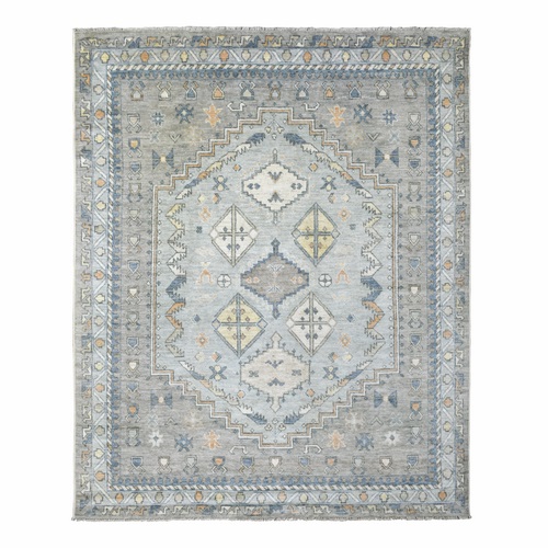 Light Gray, Anatolian Village Inspired Geometric Design Natural Dyes, Natural Wool Hand Knotted, Oriental Rug