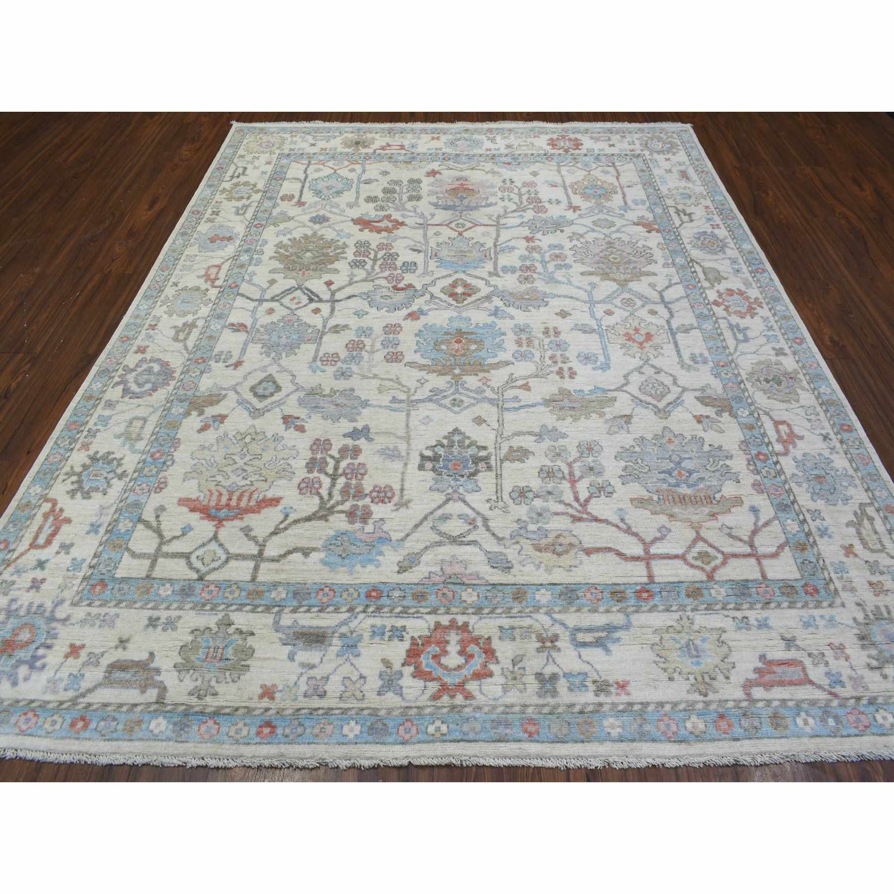 Oushak-And-Peshawar-Hand-Knotted-Rug-361755