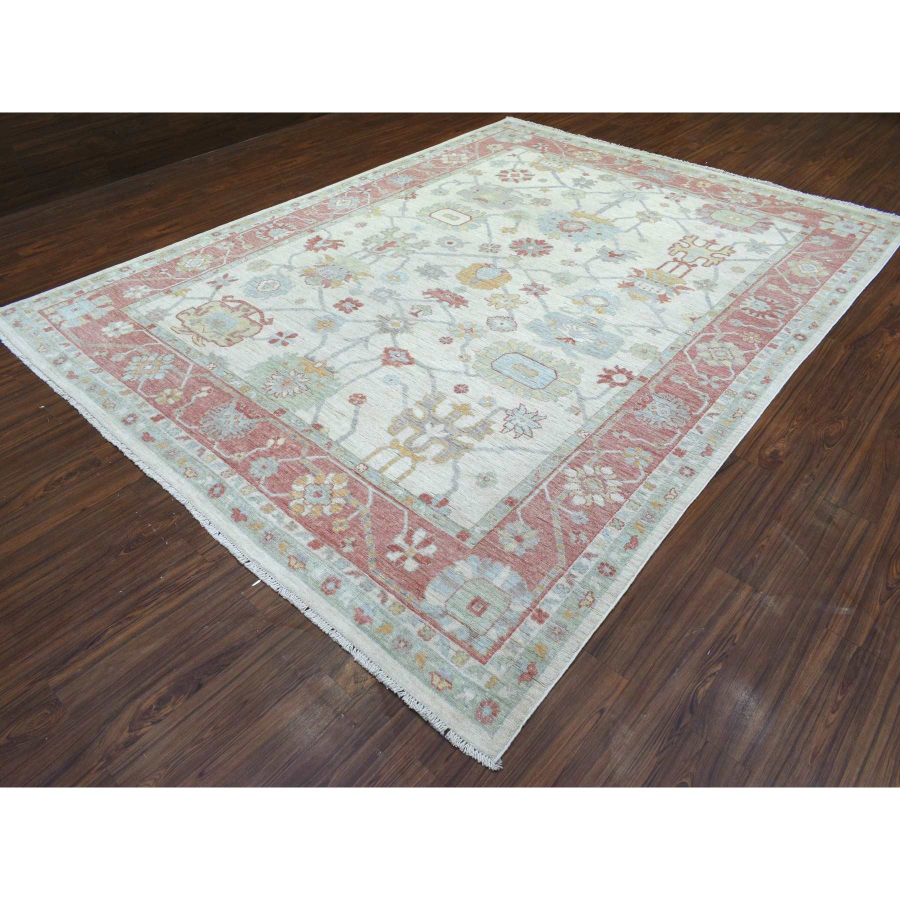 Oushak-And-Peshawar-Hand-Knotted-Rug-361780