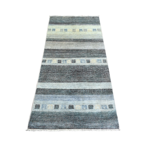 Charcoal Gray, Afghan Kashkuli Gabbeh Design Natural Dyes, Fine Weave Pure Wool Hand Knotted, Runner Oriental 