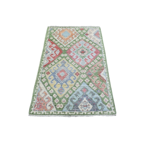 Colorful, Hand Knotted Anatolian Village Inspired with Large Elements, Natural Dyes Soft Wool Oriental Rug
