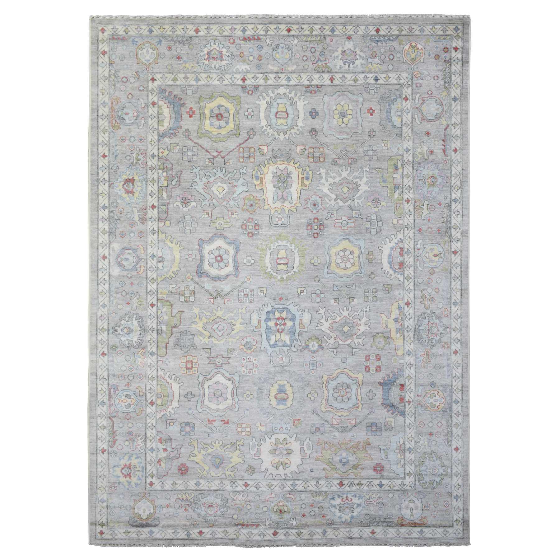 Oushak-And-Peshawar-Hand-Knotted-Rug-362565