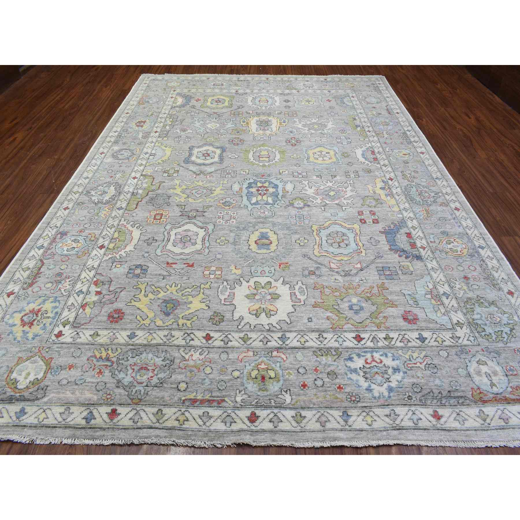 Oushak-And-Peshawar-Hand-Knotted-Rug-362565