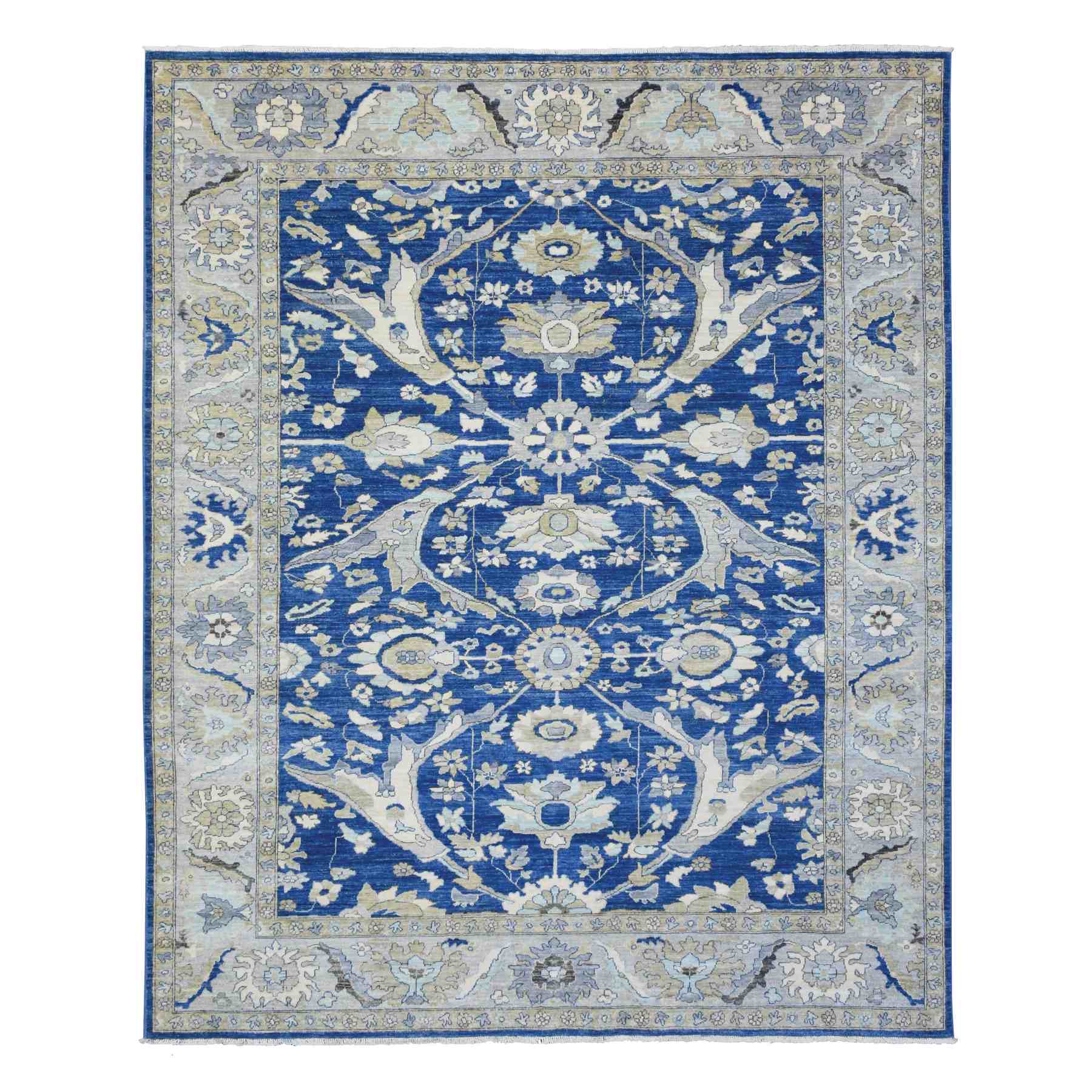 Oushak-And-Peshawar-Hand-Knotted-Rug-362665