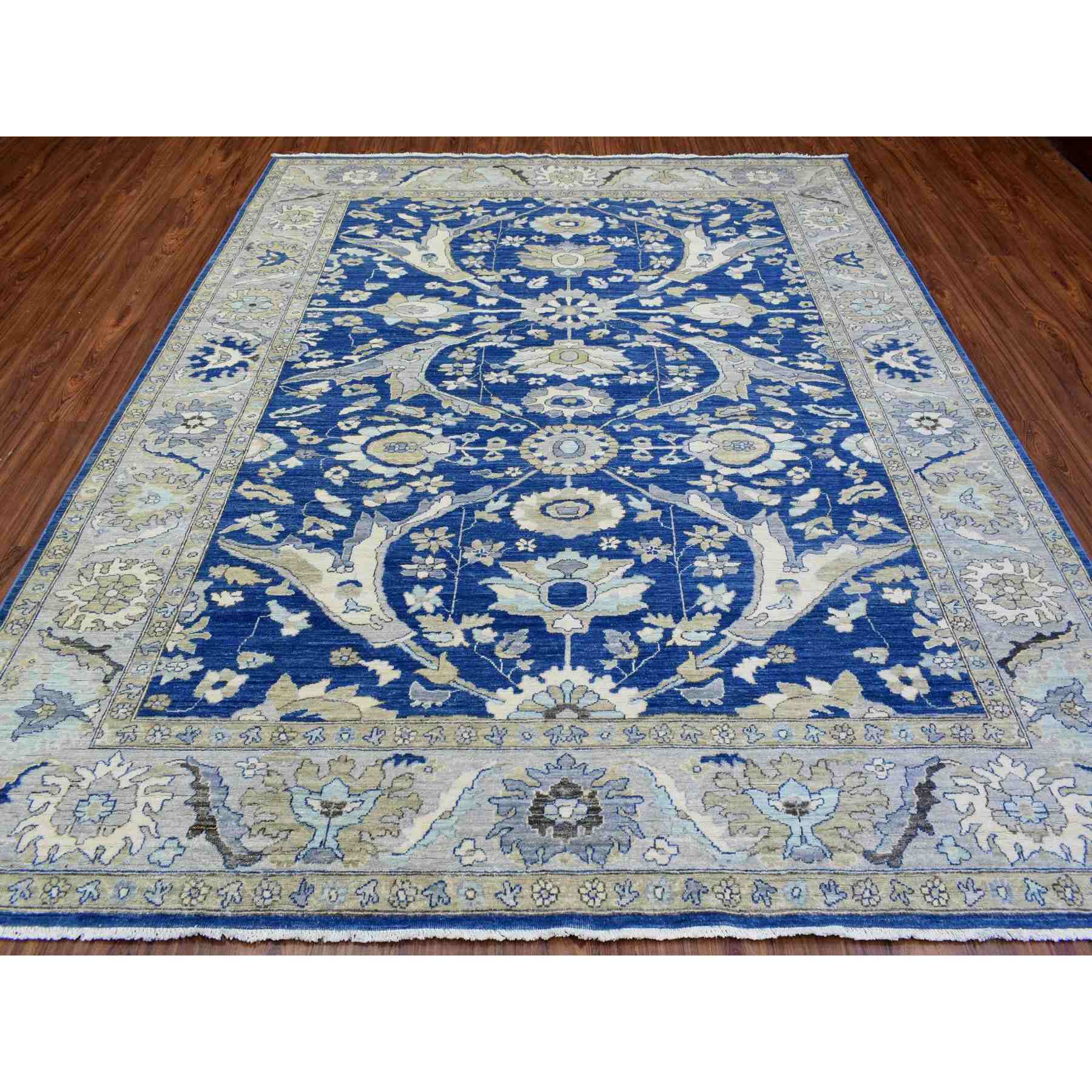 Oushak-And-Peshawar-Hand-Knotted-Rug-362665