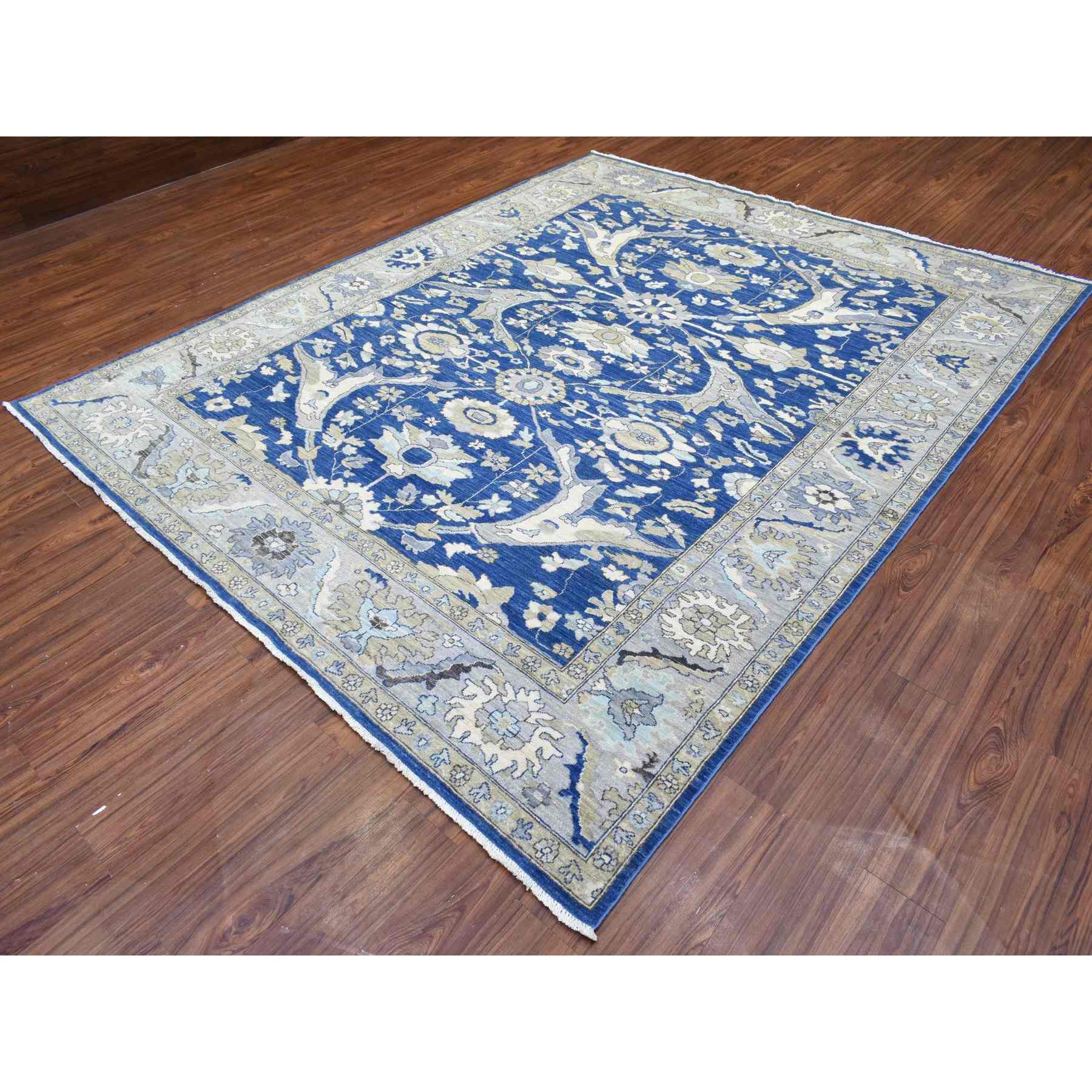 Oushak-And-Peshawar-Hand-Knotted-Rug-362665