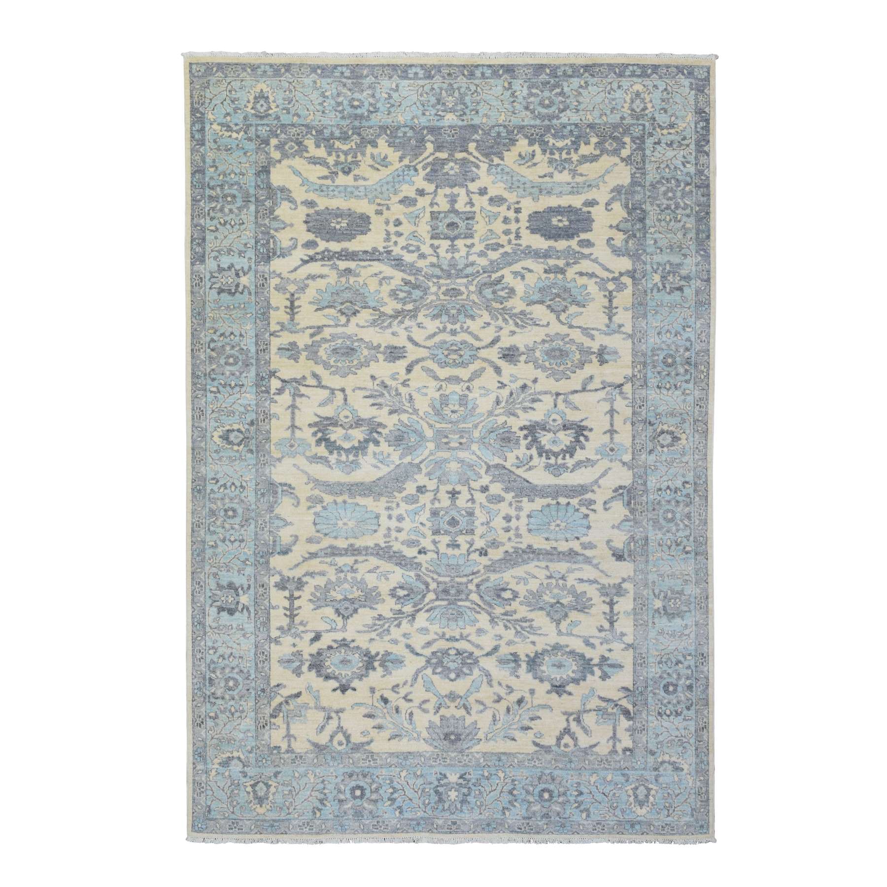 Oushak-And-Peshawar-Hand-Knotted-Rug-362680