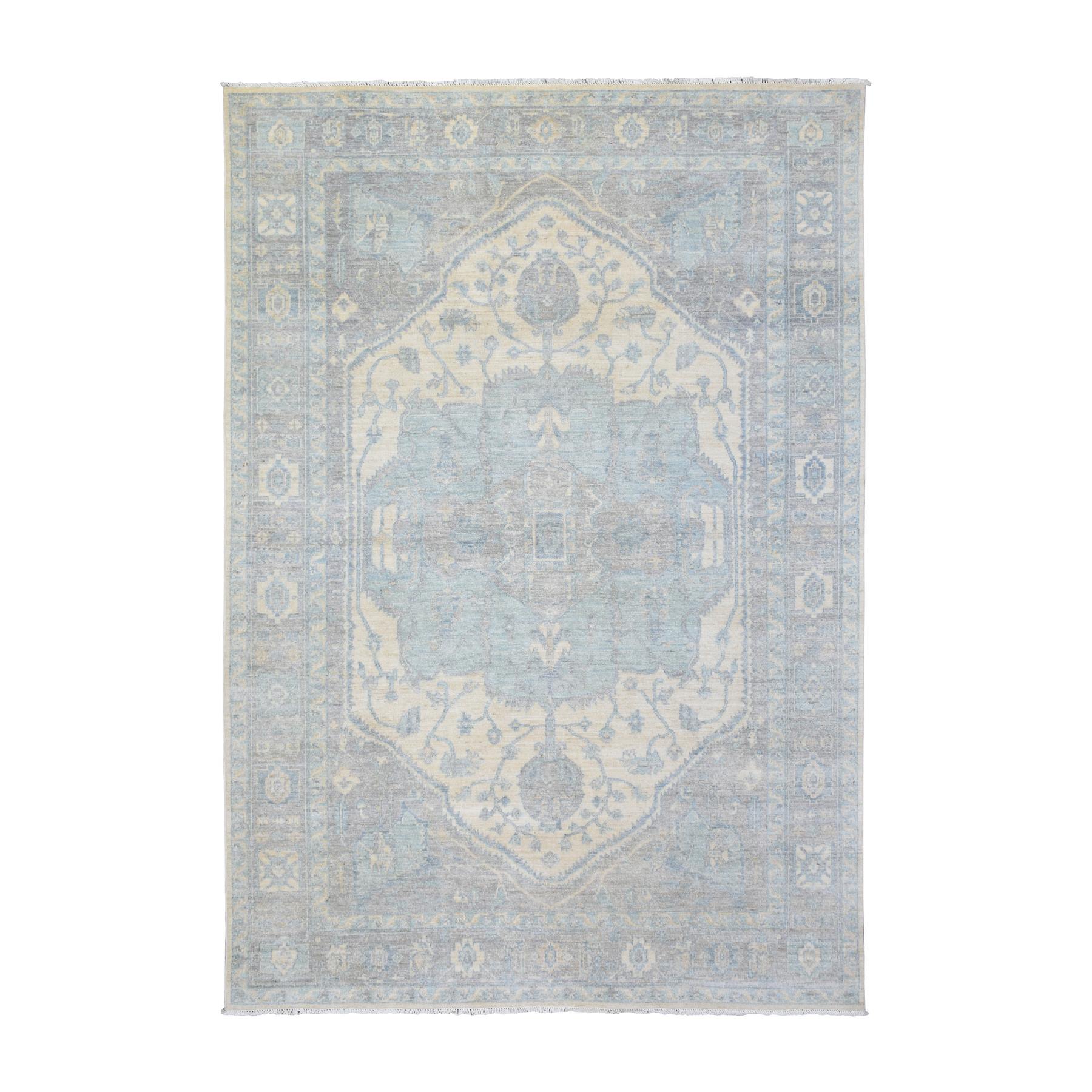 Oushak-And-Peshawar-Hand-Knotted-Rug-362910