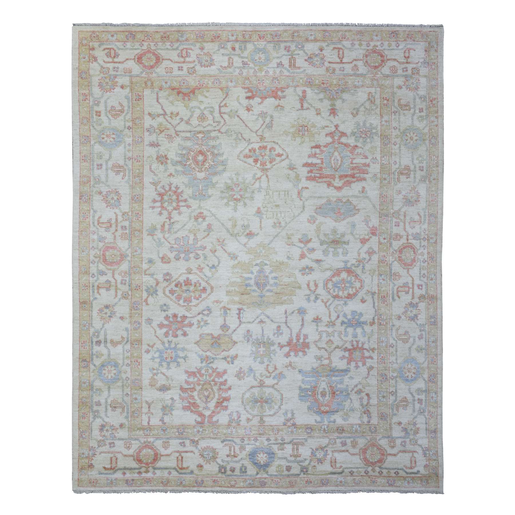 Oushak-And-Peshawar-Hand-Knotted-Rug-362945