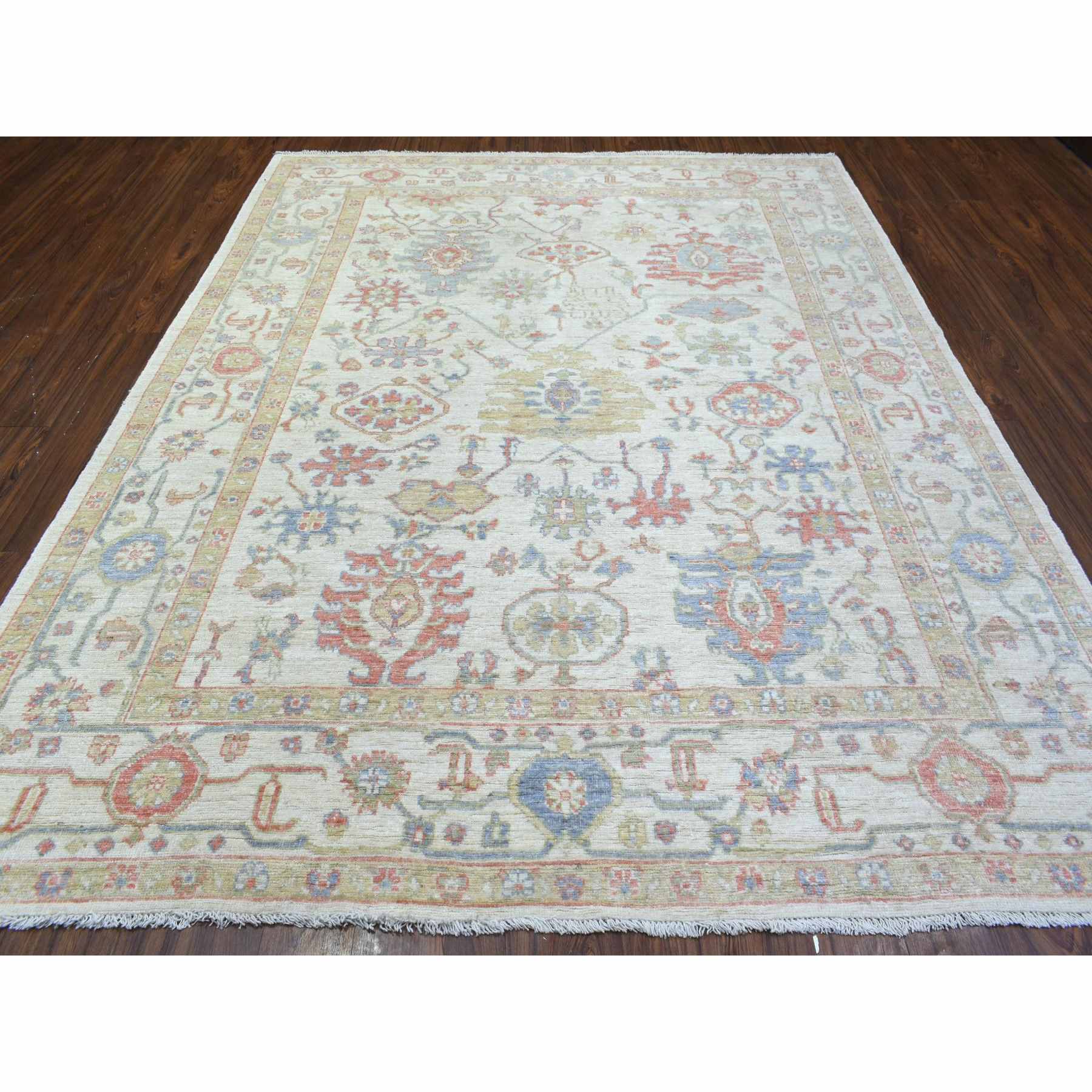 Oushak-And-Peshawar-Hand-Knotted-Rug-362945