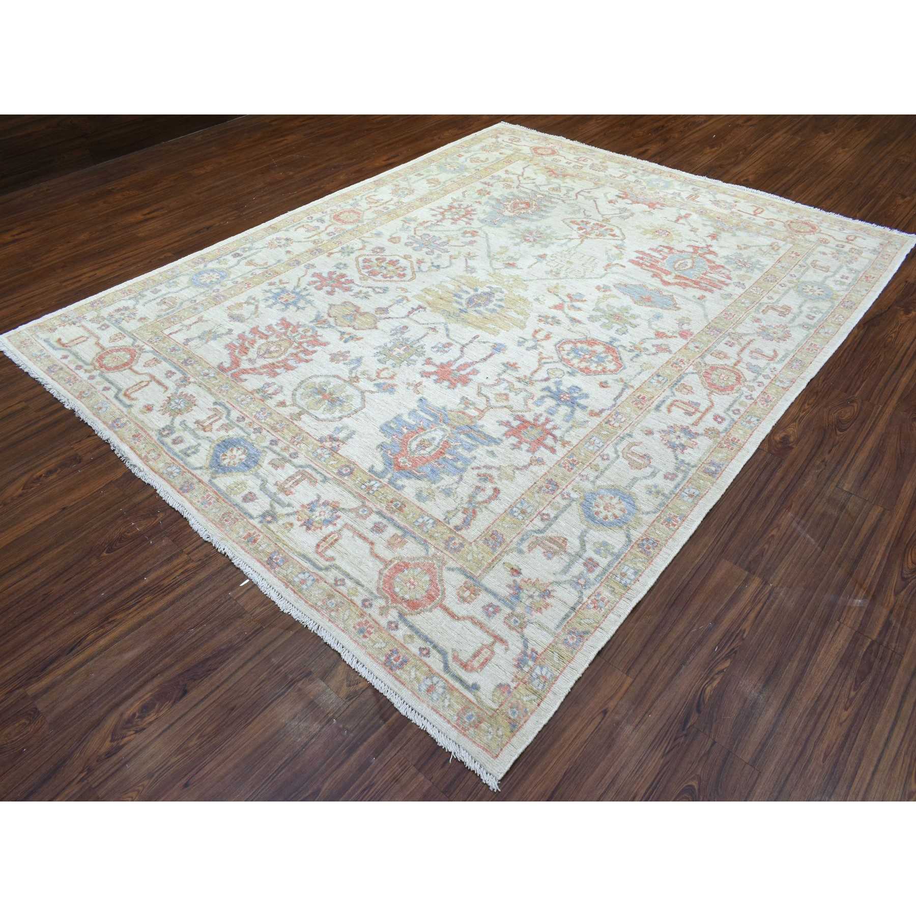 Oushak-And-Peshawar-Hand-Knotted-Rug-362945