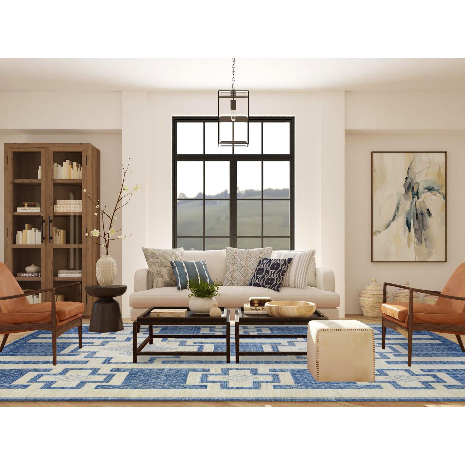 Oushak-And-Peshawar-Hand-Knotted-Rug-363355