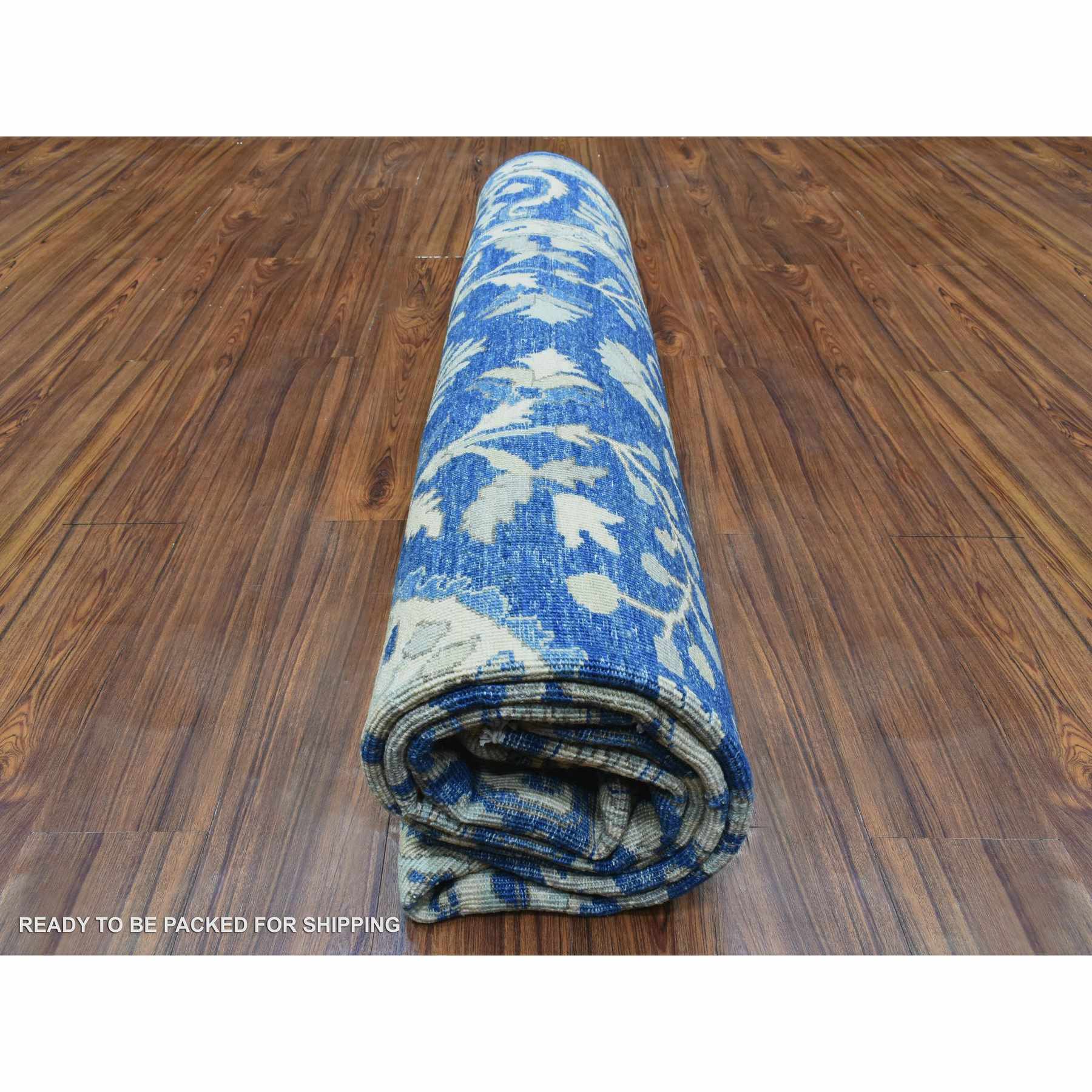 Oushak-And-Peshawar-Hand-Knotted-Rug-363445