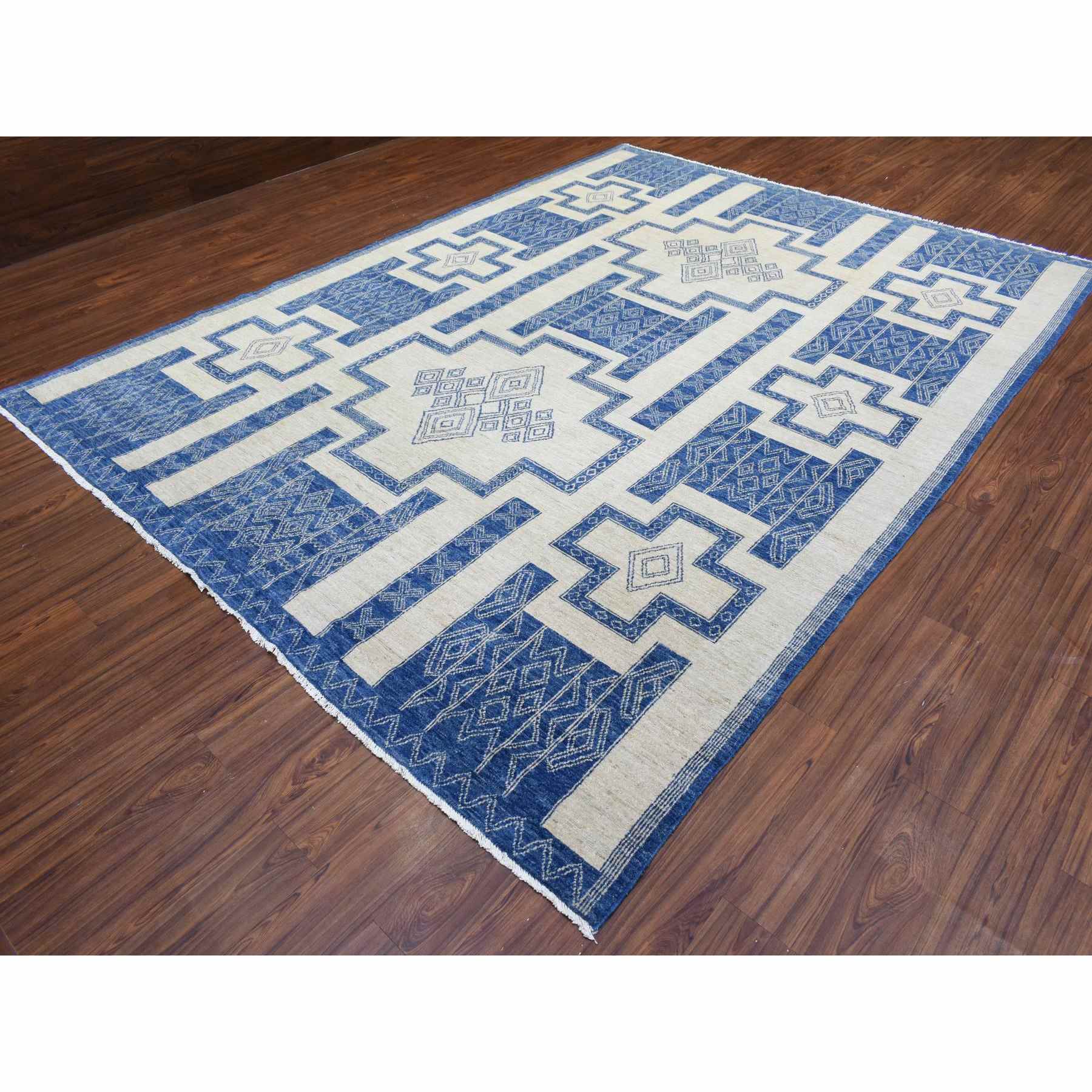 Oushak-And-Peshawar-Hand-Knotted-Rug-363600