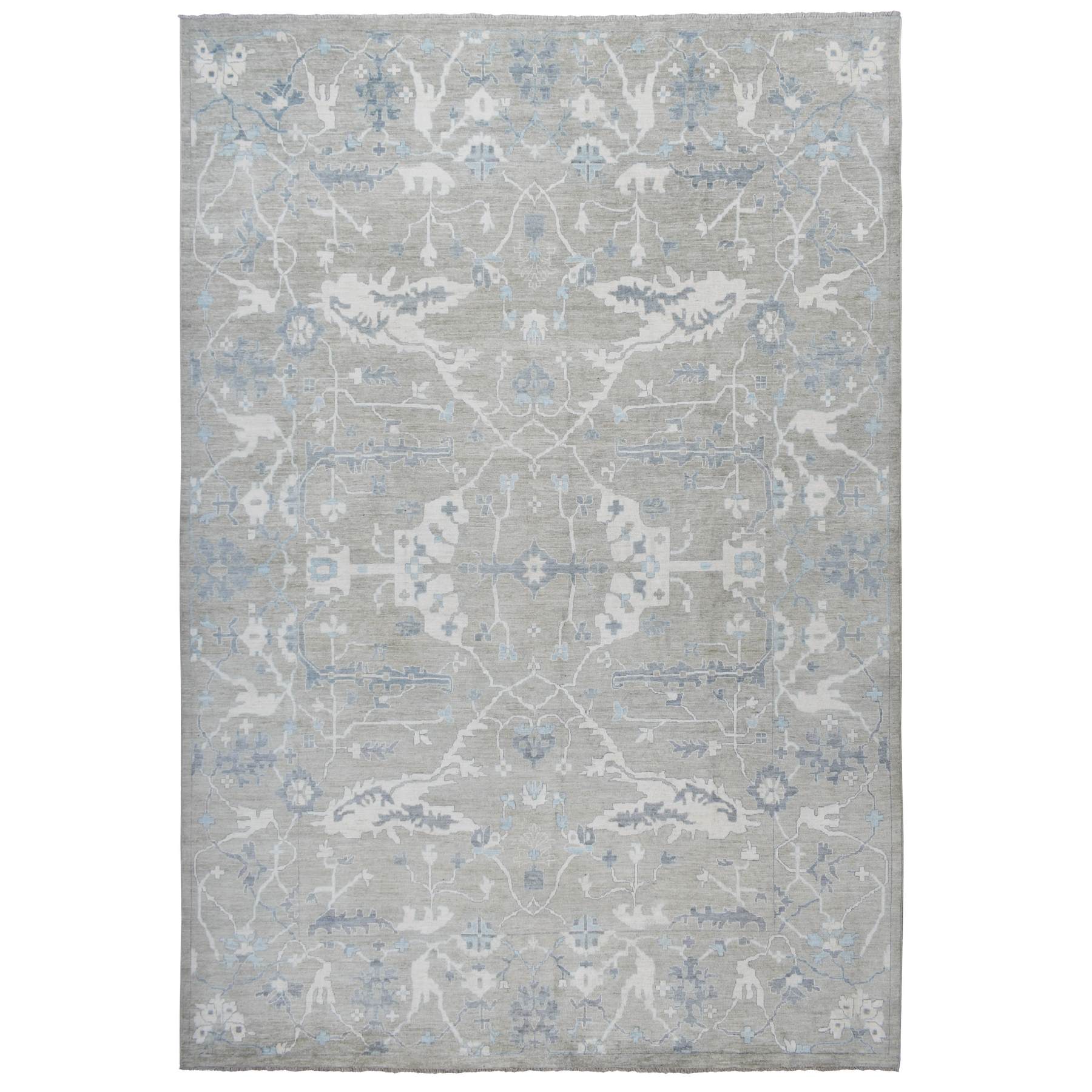 Oushak-And-Peshawar-Hand-Knotted-Rug-363655
